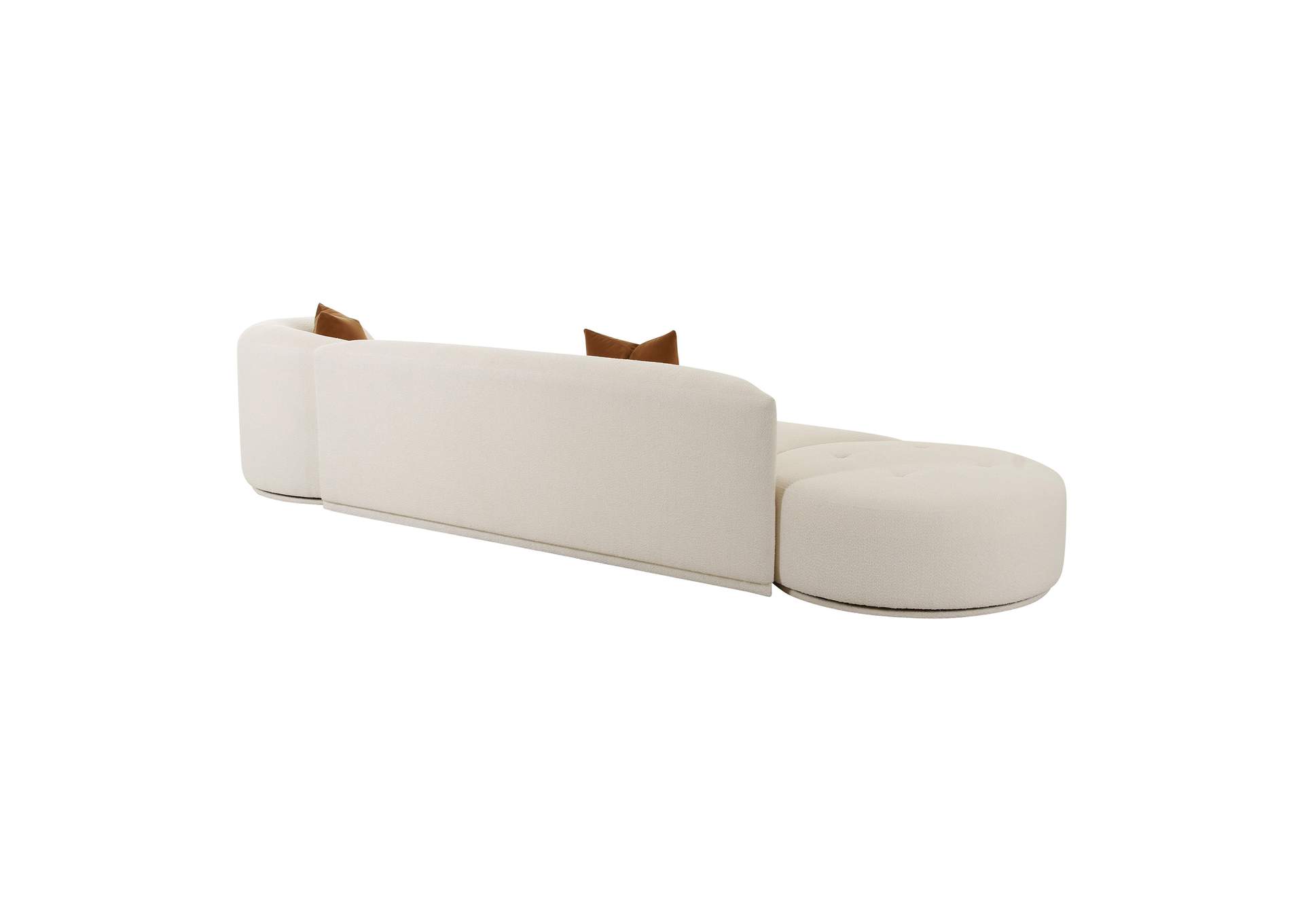 Fickle Cream Boucle 3 - Piece Chaise Modular Sofa image 8