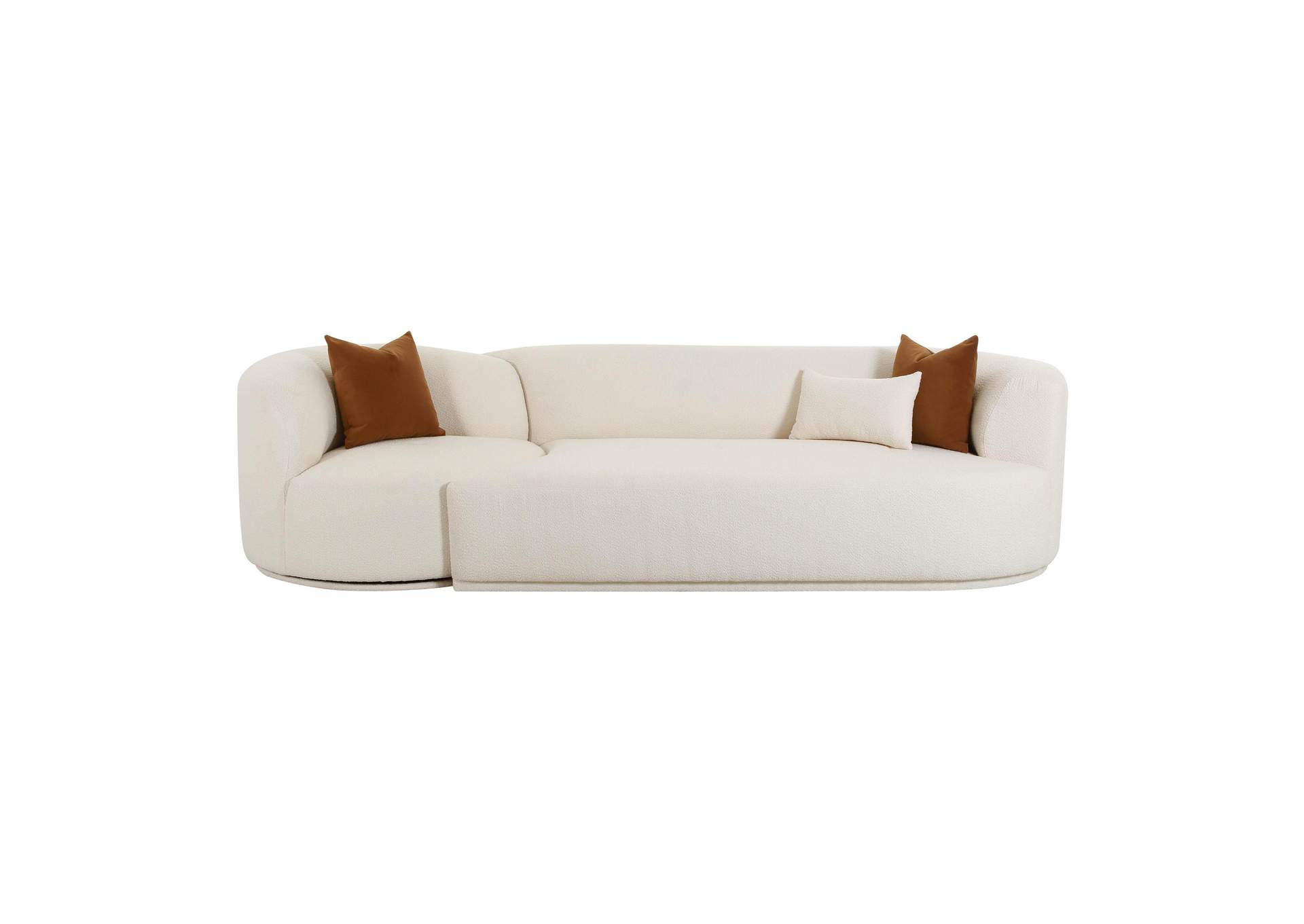 Fickle Cream Boucle 2 - Piece Modular Right Facing Sofa image 4