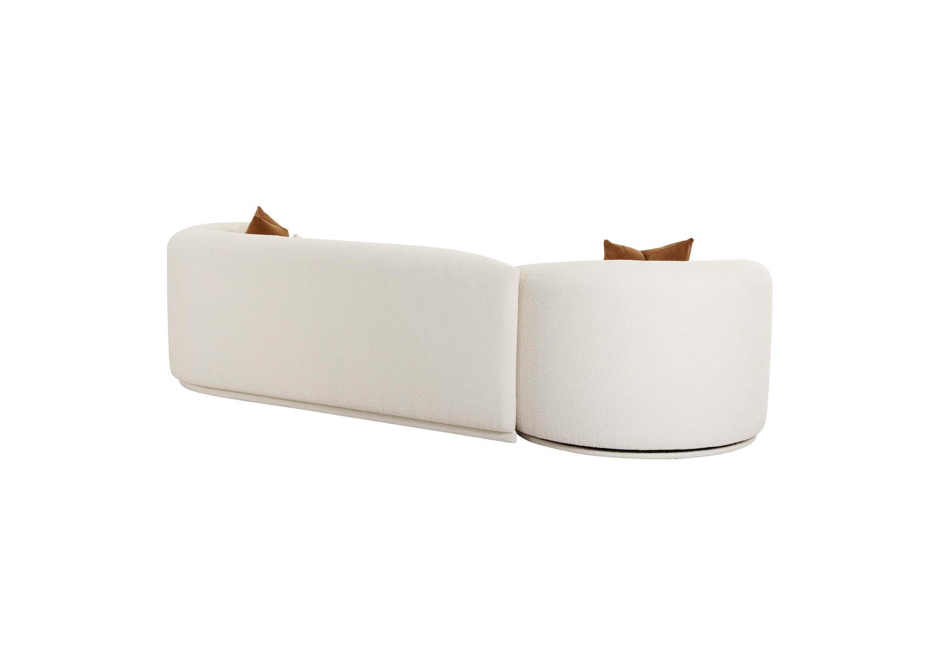 Fickle Cream Boucle 2 - Piece Modular Right Facing Sofa image 7