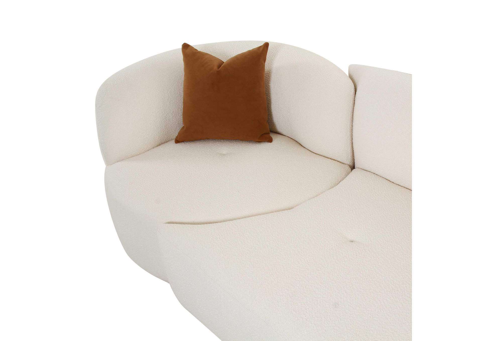 Fickle Cream Boucle 2 - Piece Modular Right Facing Sofa image 8