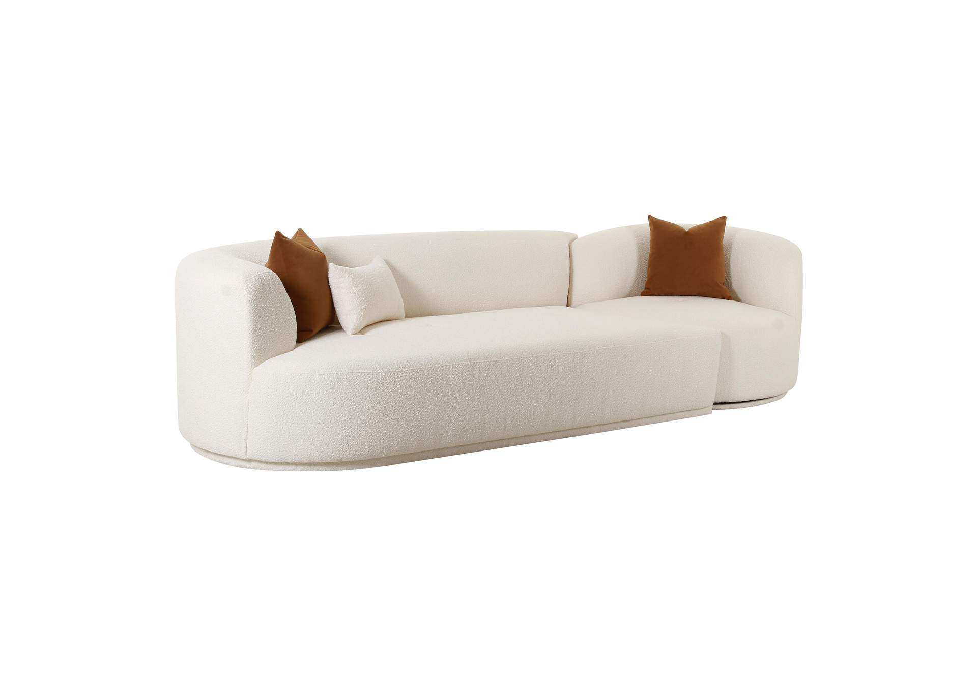 Fickle Cream Boucle 2 - Piece Modular Left Facing Sofa image 1