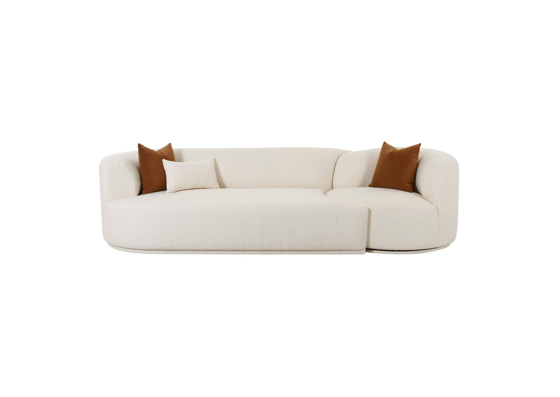 Fickle Cream Boucle 2 - Piece Modular Left Facing Sofa image 5