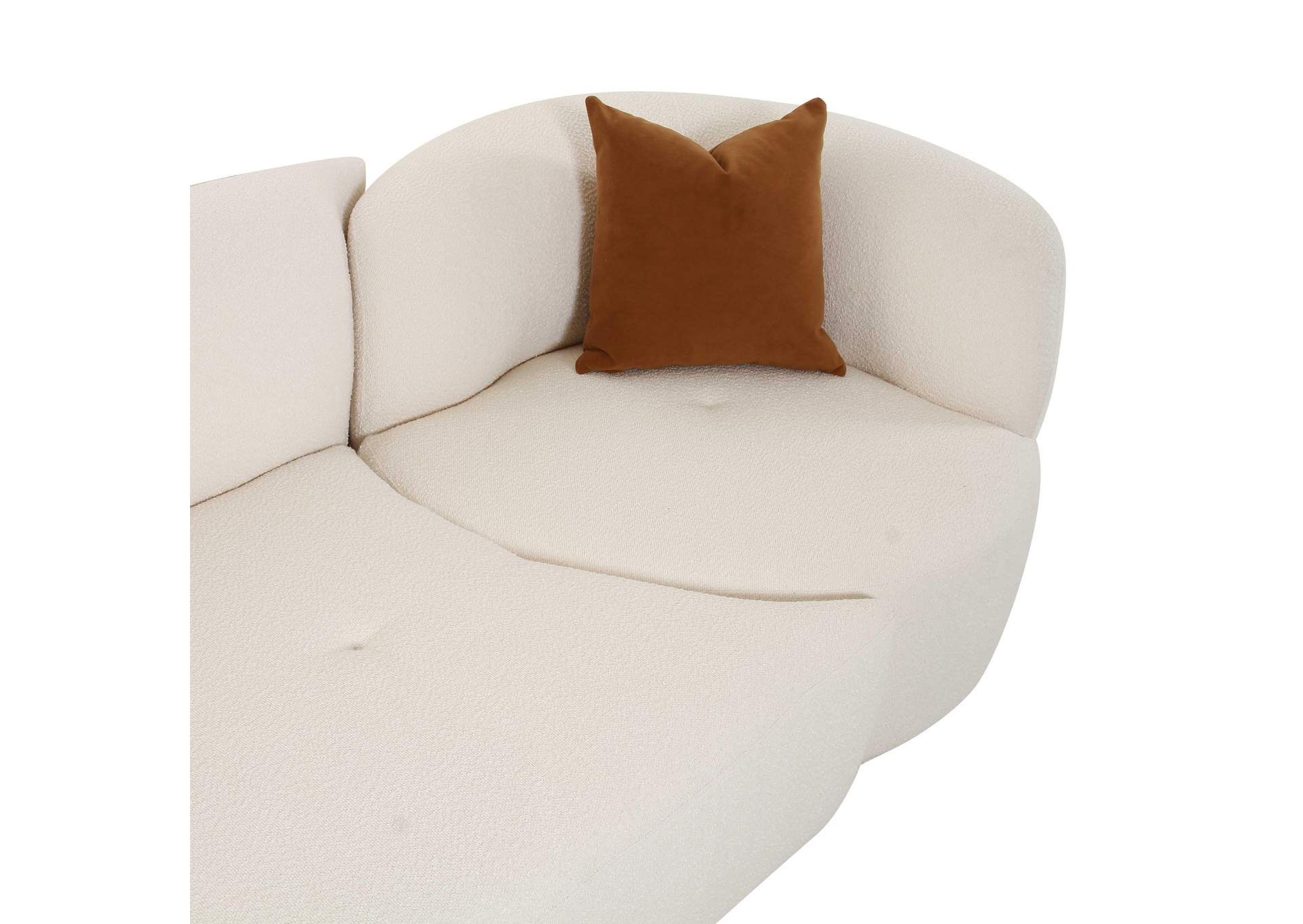 Fickle Cream Boucle 2 - Piece Modular Left Facing Sofa image 7