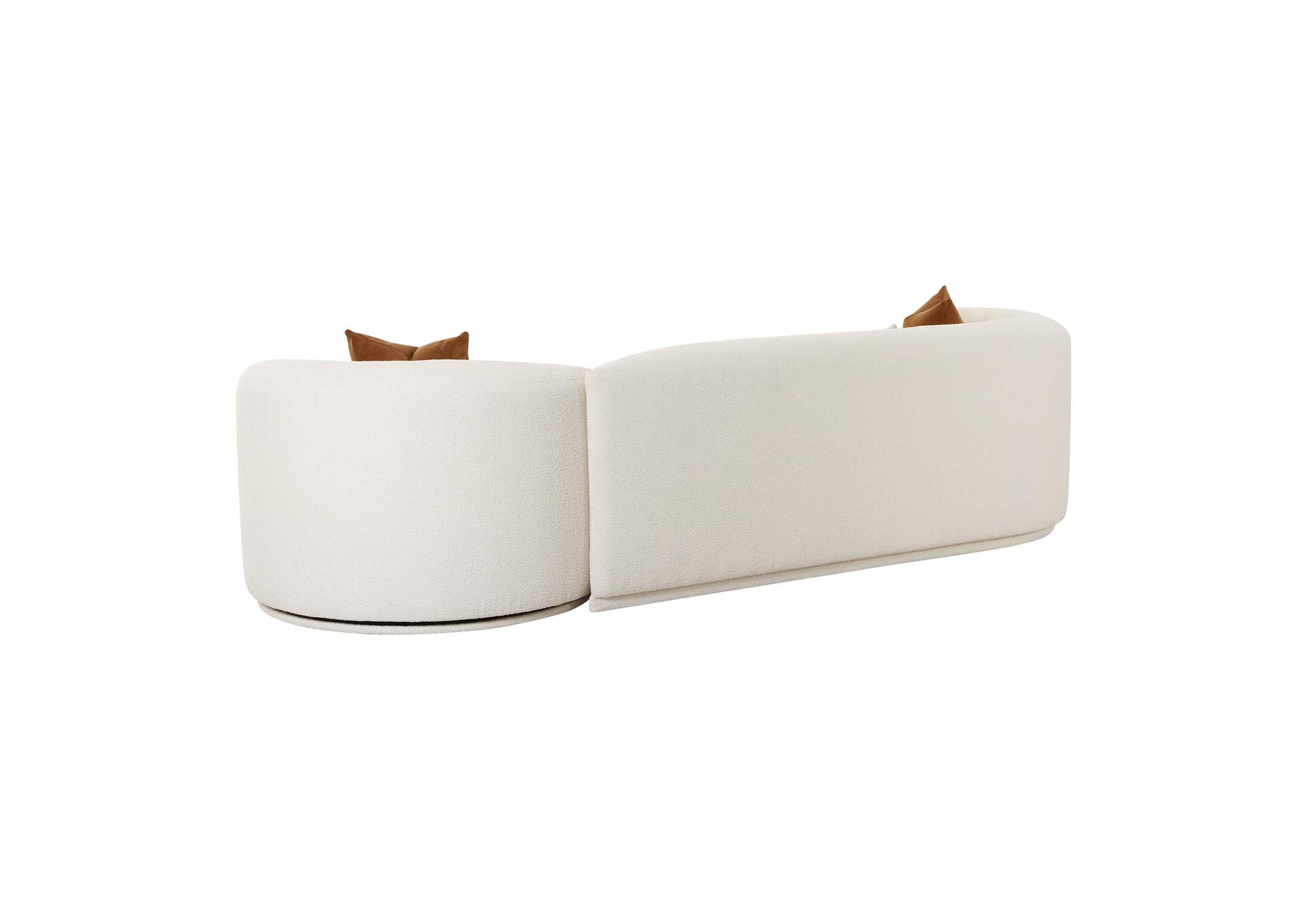 Fickle Cream Boucle 2 - Piece Modular Left Facing Sofa image 8