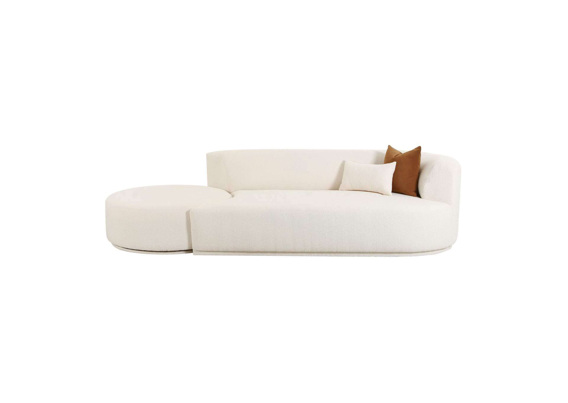 Fickle Cream Boucle 2 - Piece Chaise Modular Right Facing Sofa image 4