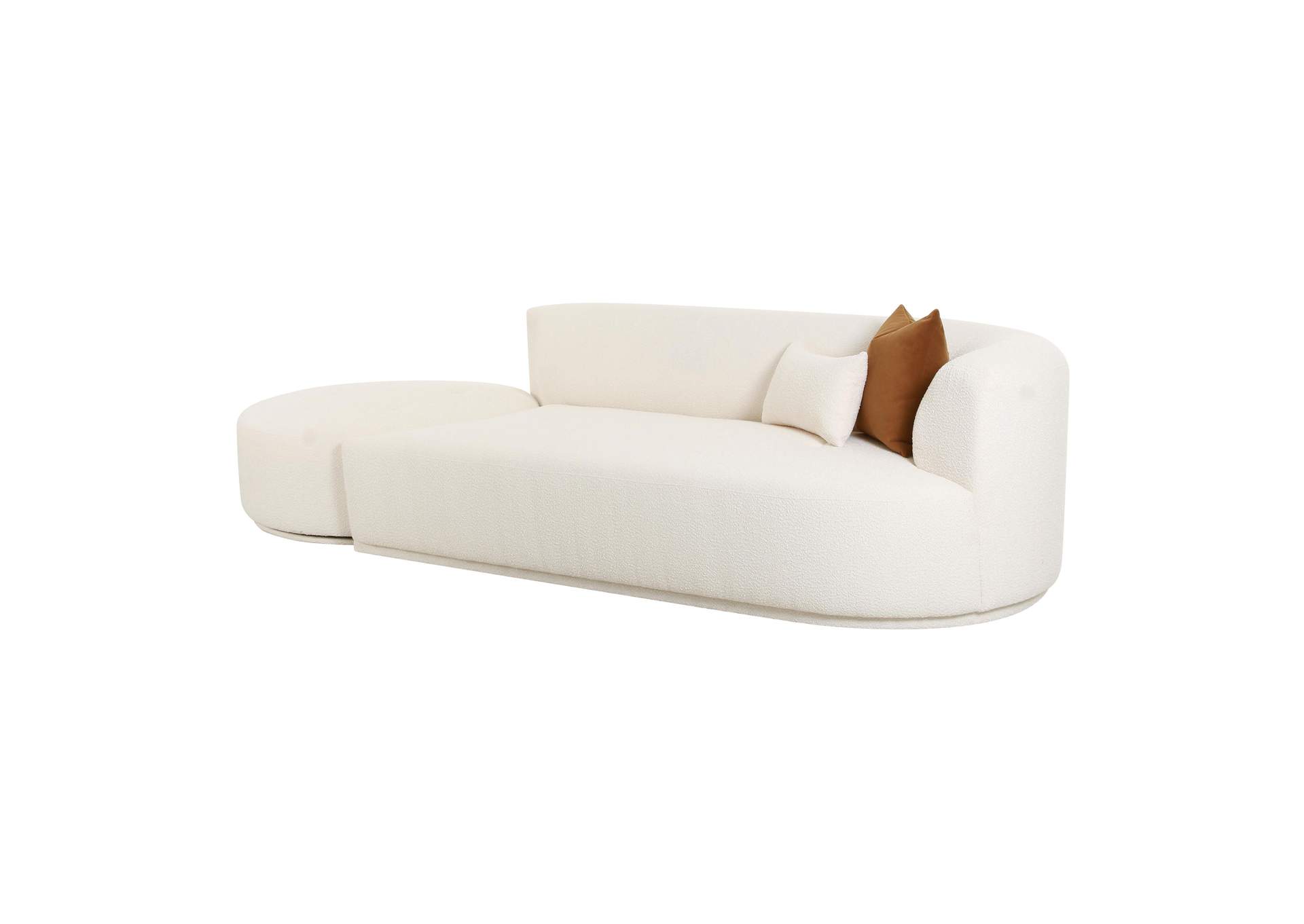 Fickle Cream Boucle 2 - Piece Chaise Modular Right Facing Sofa image 5