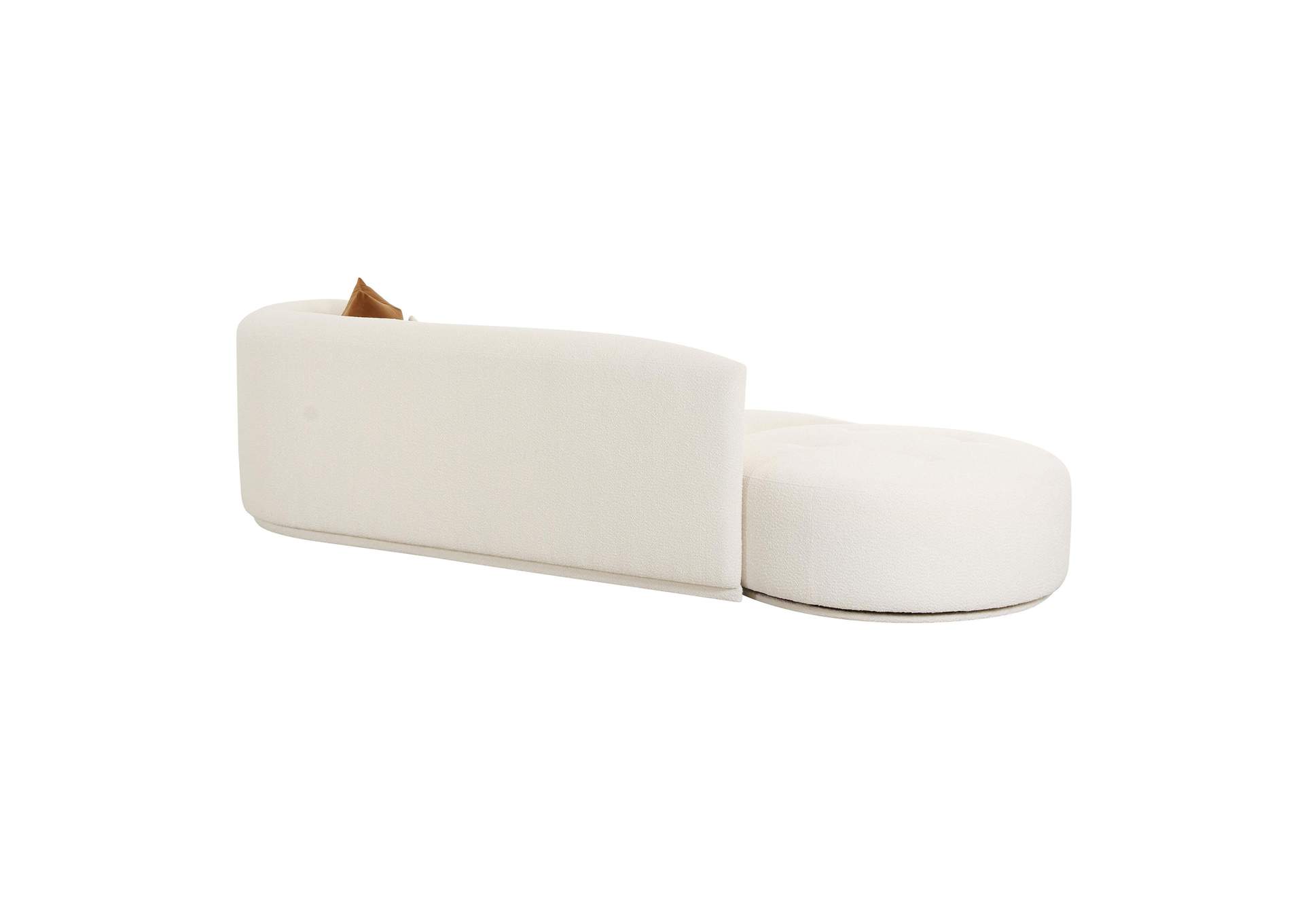Fickle Cream Boucle 2 - Piece Chaise Modular Right Facing Sofa image 7