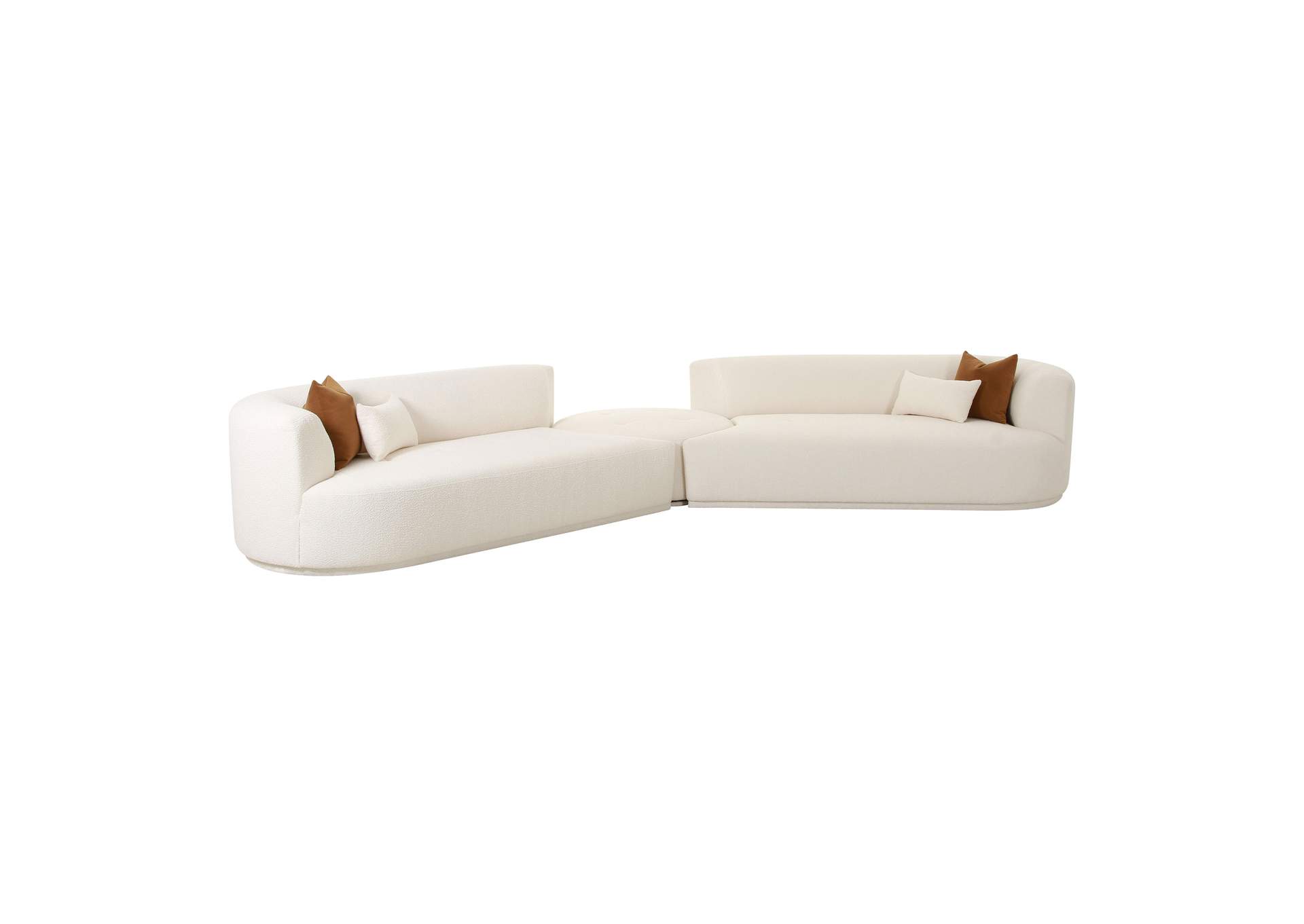 Fickle Cream Boucle 3 - Piece Modular Sectional image 4