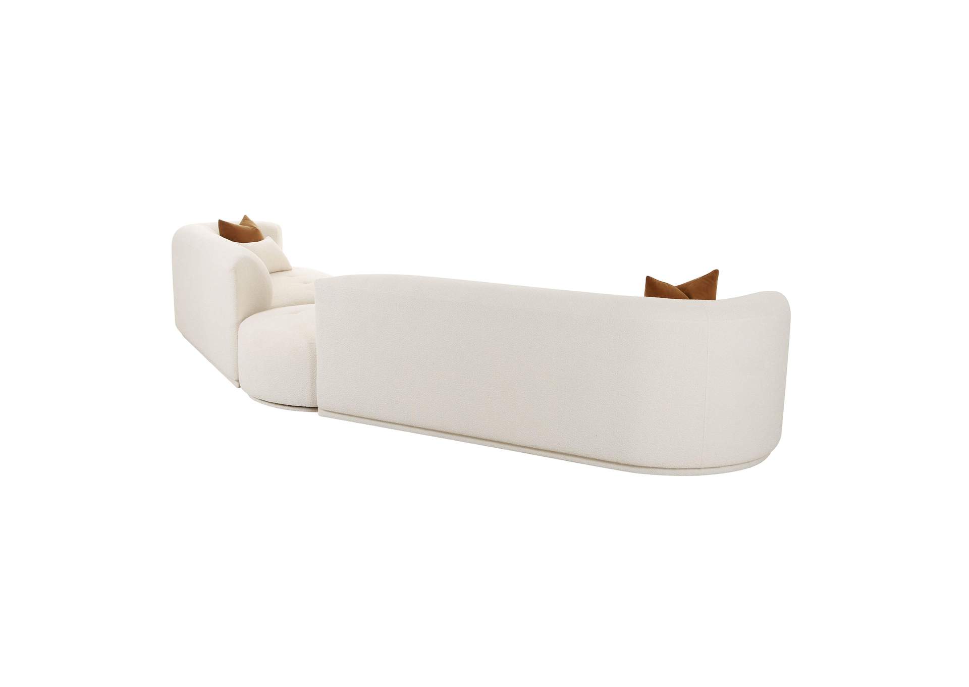 Fickle Cream Boucle 3 - Piece Modular Sectional image 5