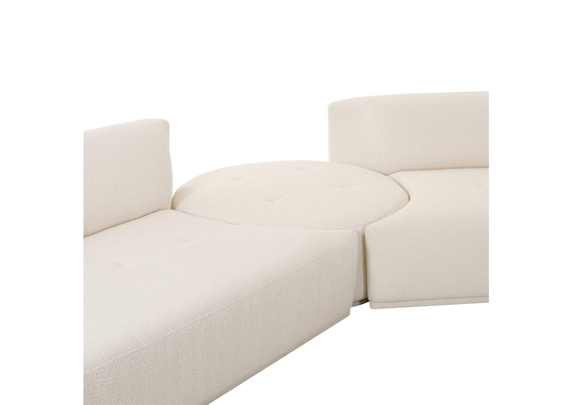 Fickle Cream Boucle 3 - Piece Modular Sectional image 6