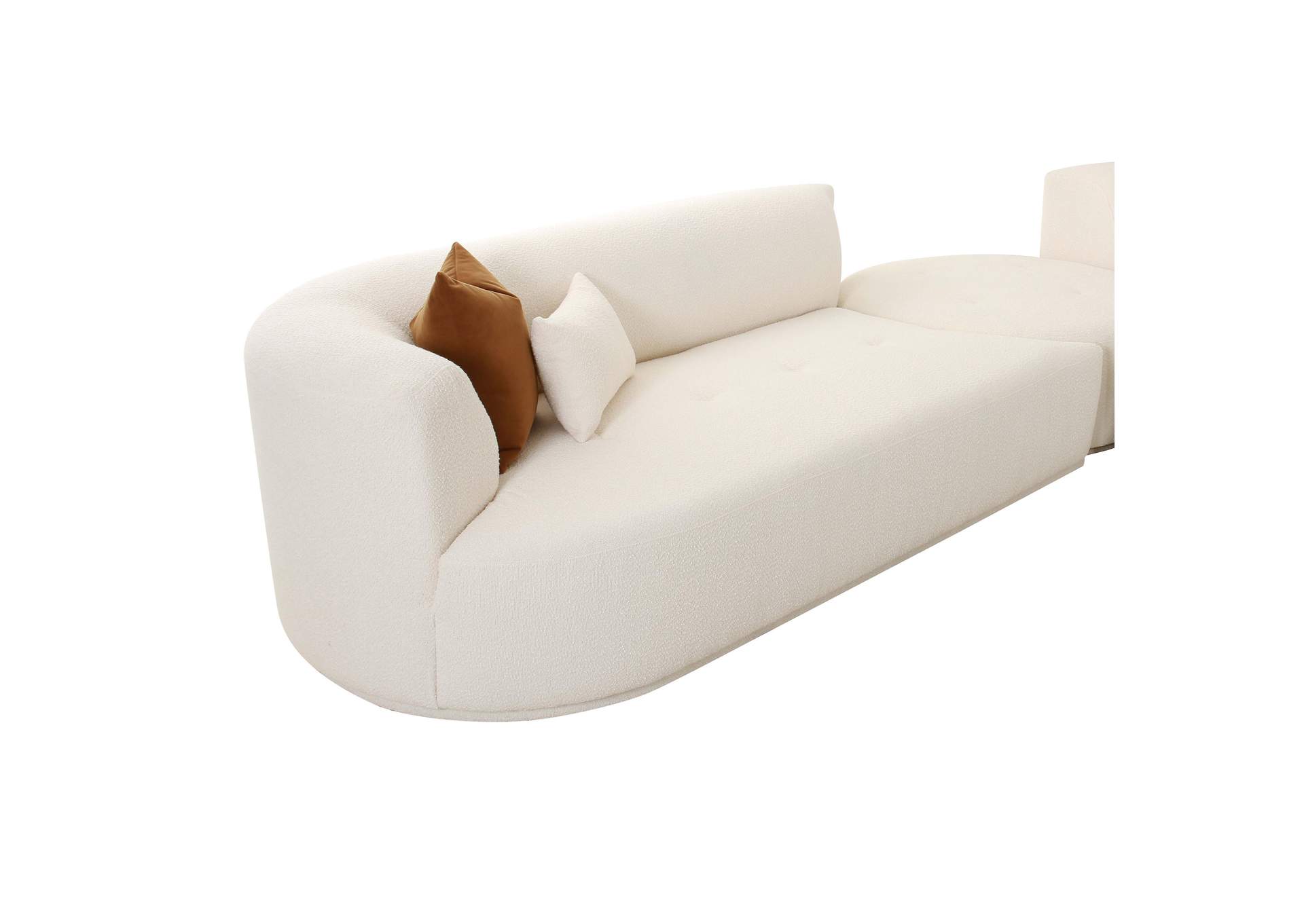 Fickle Cream Boucle 3 - Piece Modular Sectional image 7