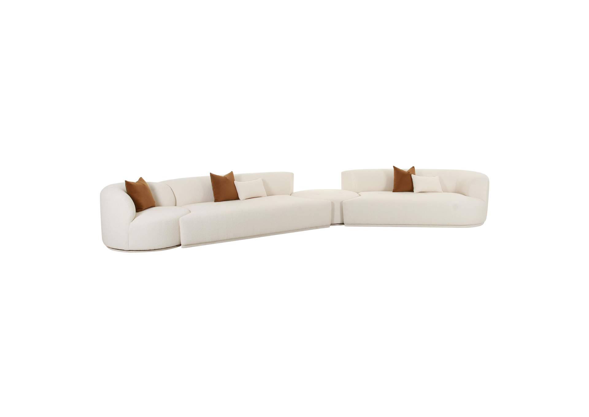 Fickle Cream Boucle 4 - Piece Modular Right Facing Sectional image 4