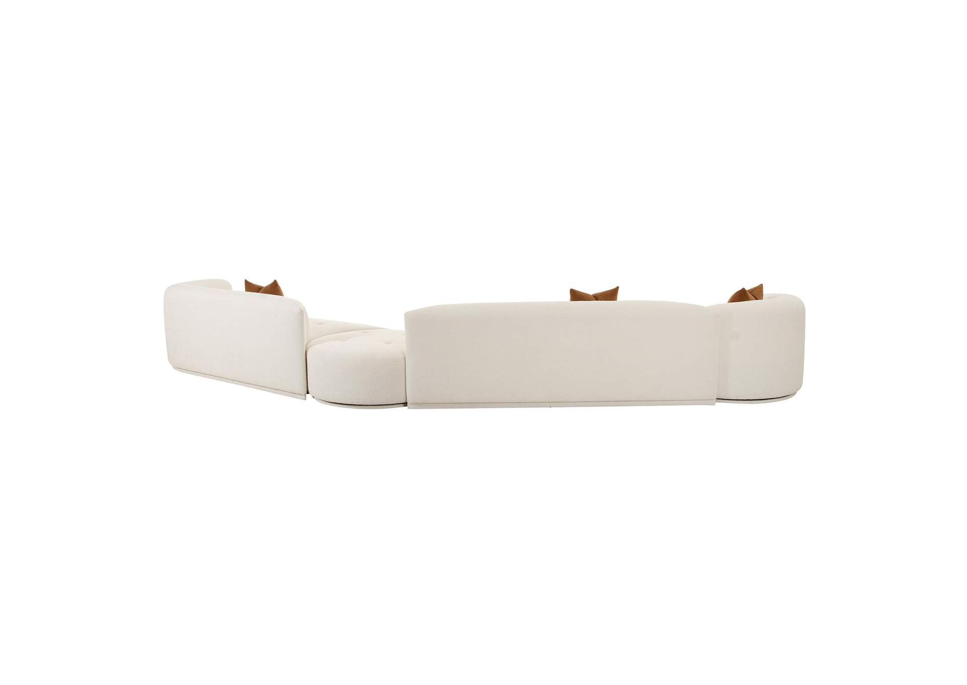 Fickle Cream Boucle 4 - Piece Modular Right Facing Sectional image 5