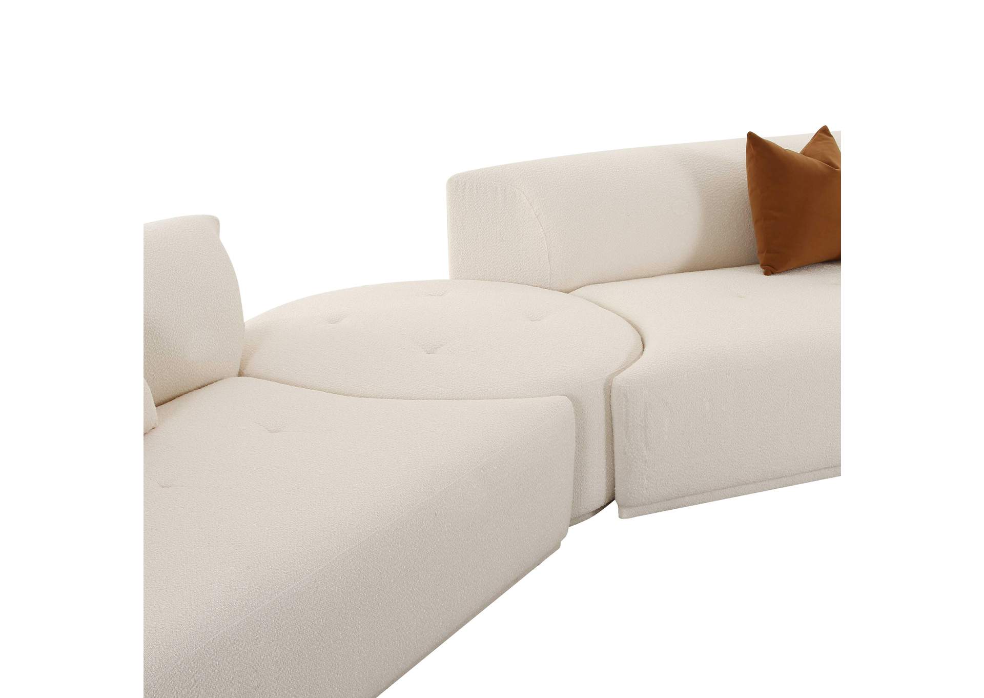Fickle Cream Boucle 4 - Piece Modular Right Facing Sectional image 6