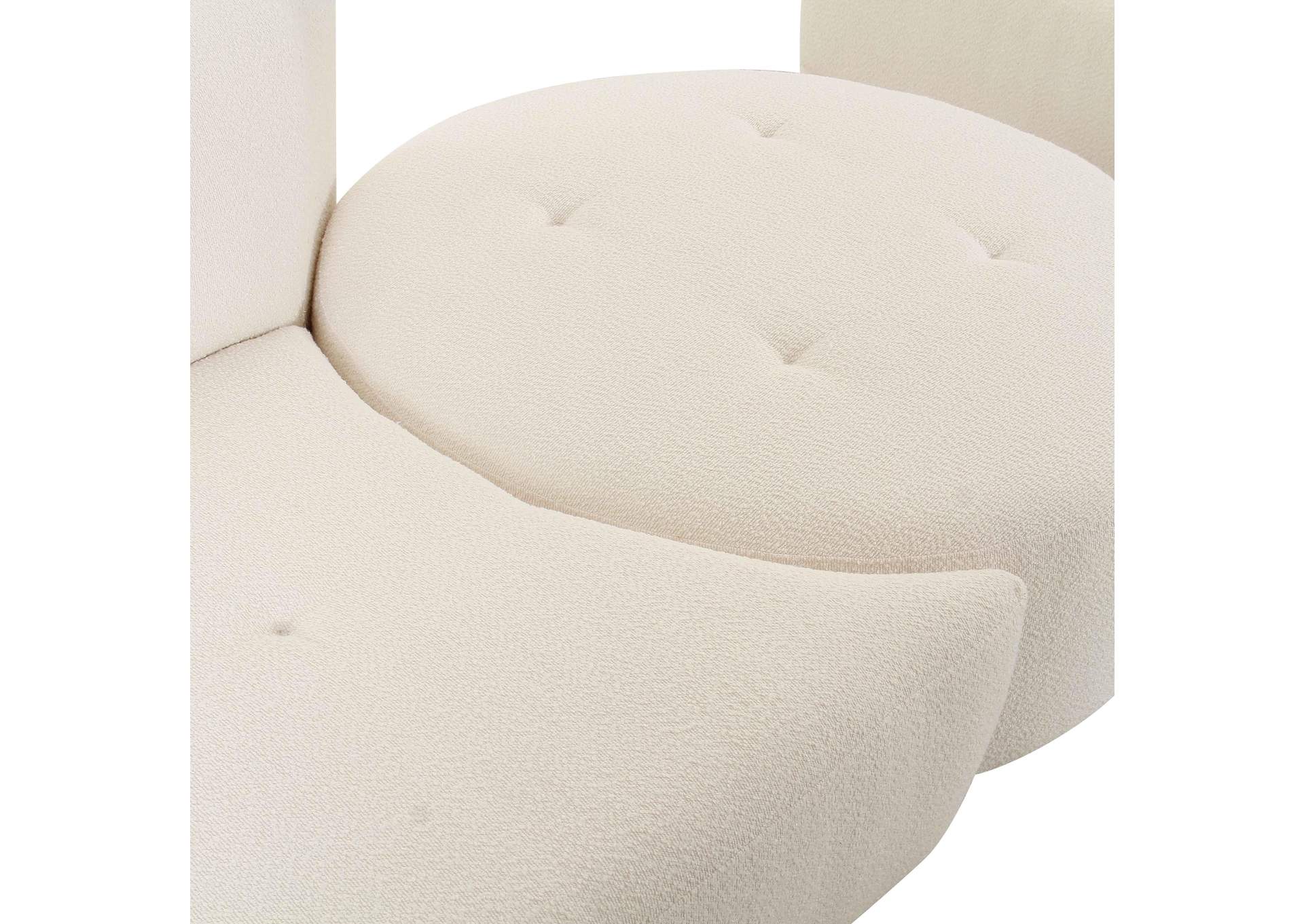 Fickle Cream Boucle 4 - Piece Modular Right Facing Sectional image 7