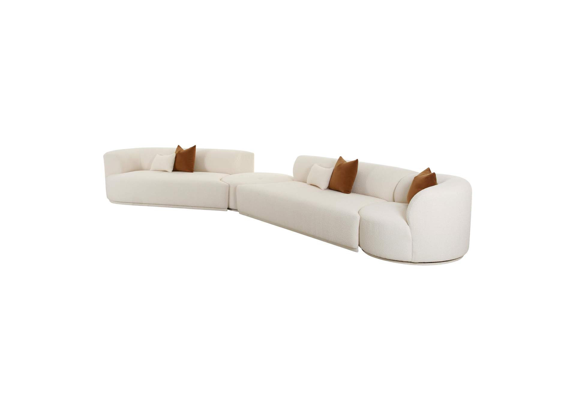 Fickle Cream Boucle 4 - Piece Modular Left Facing Sectional image 1