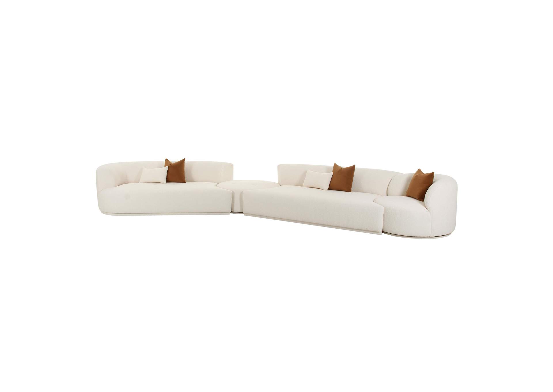Fickle Cream Boucle 4 - Piece Modular Left Facing Sectional image 4