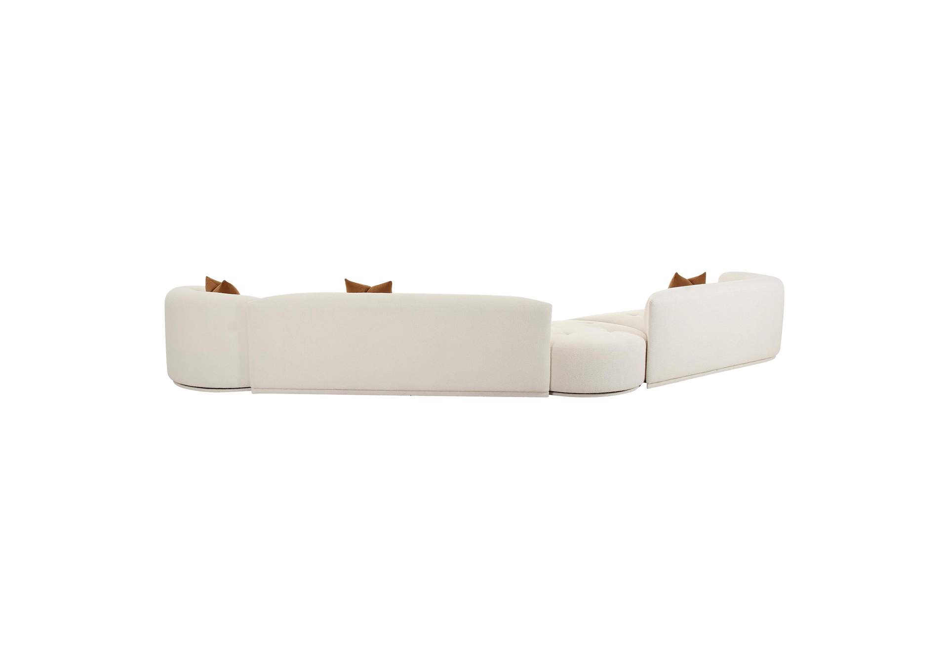 Fickle Cream Boucle 4 - Piece Modular Left Facing Sectional image 5