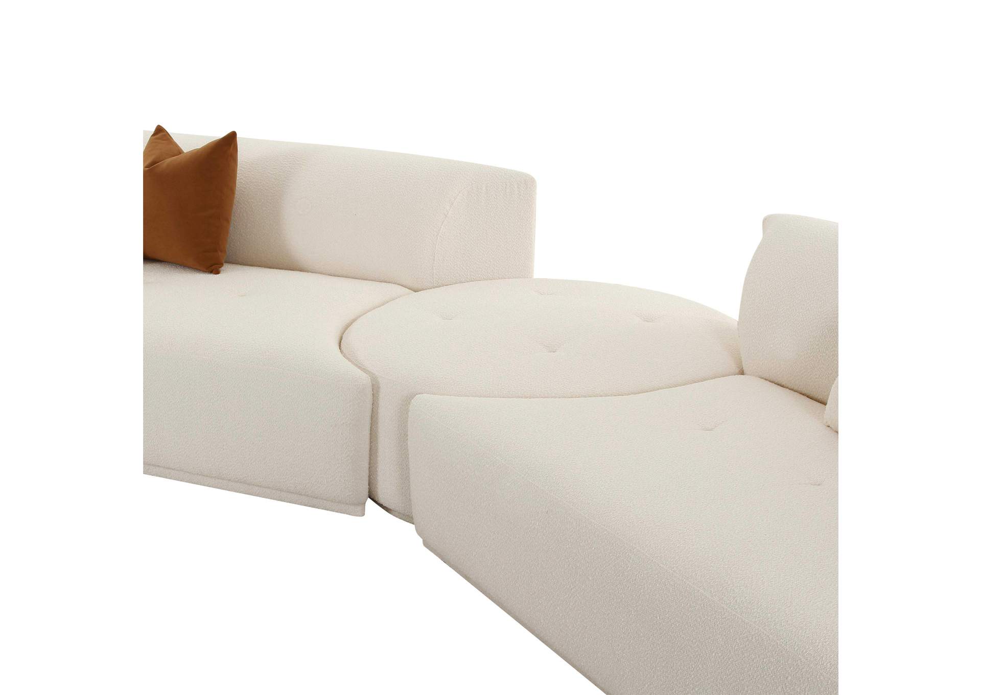 Fickle Cream Boucle 4 - Piece Modular Left Facing Sectional image 6