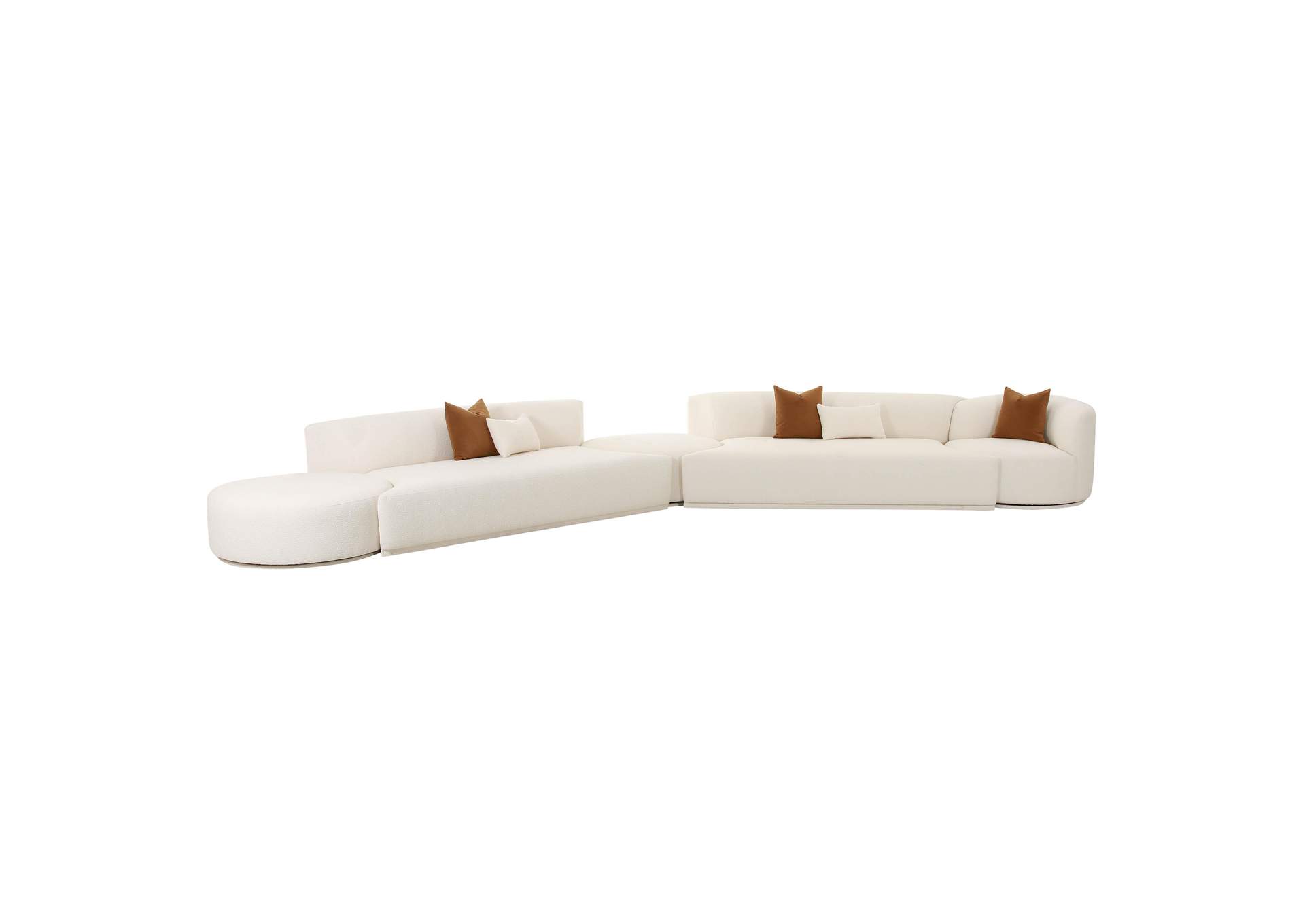 Fickle Cream Boucle 5 - Piece Modular Chaise Sectional image 4