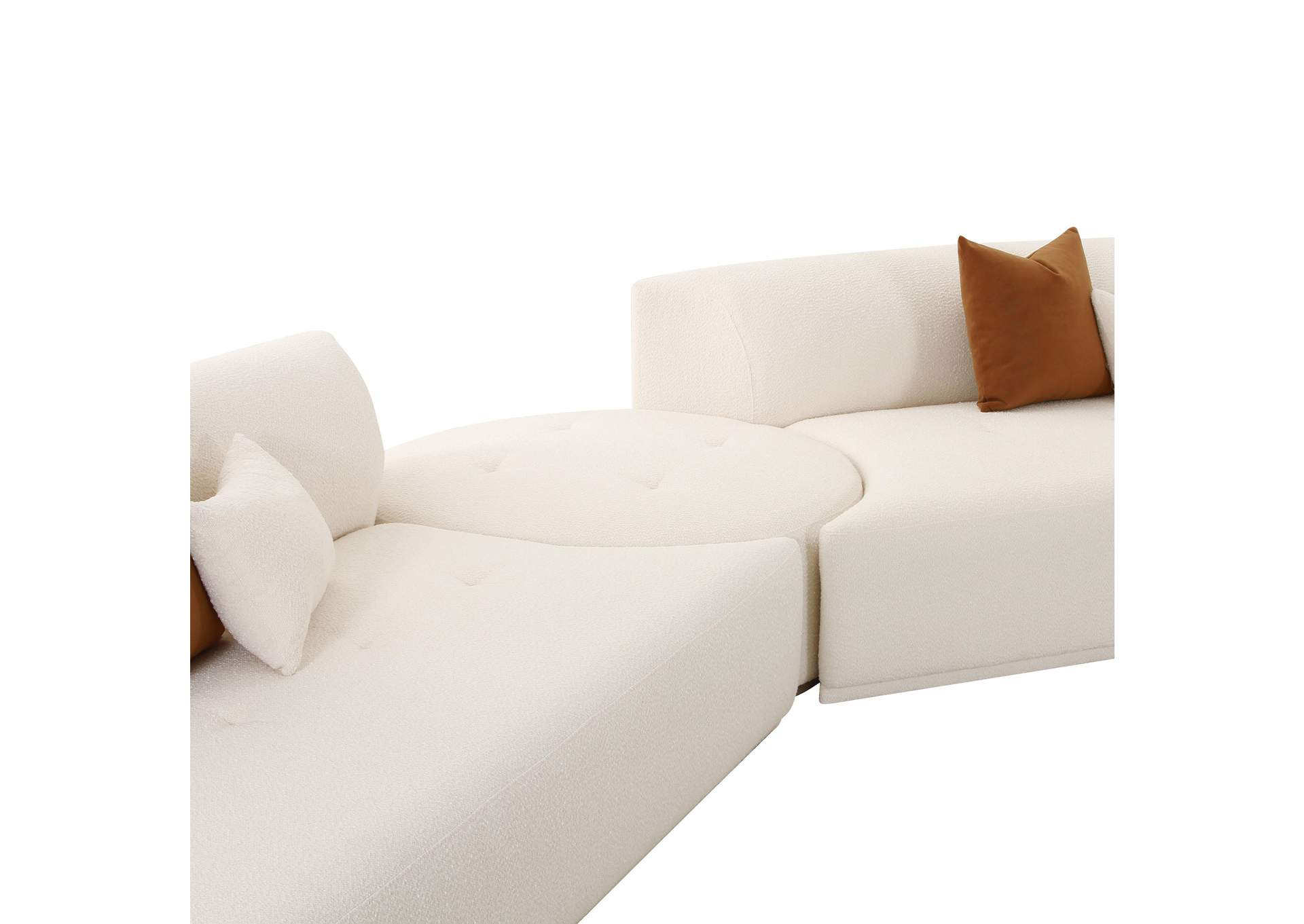 Fickle Cream Boucle 5 - Piece Modular Chaise Sectional image 6