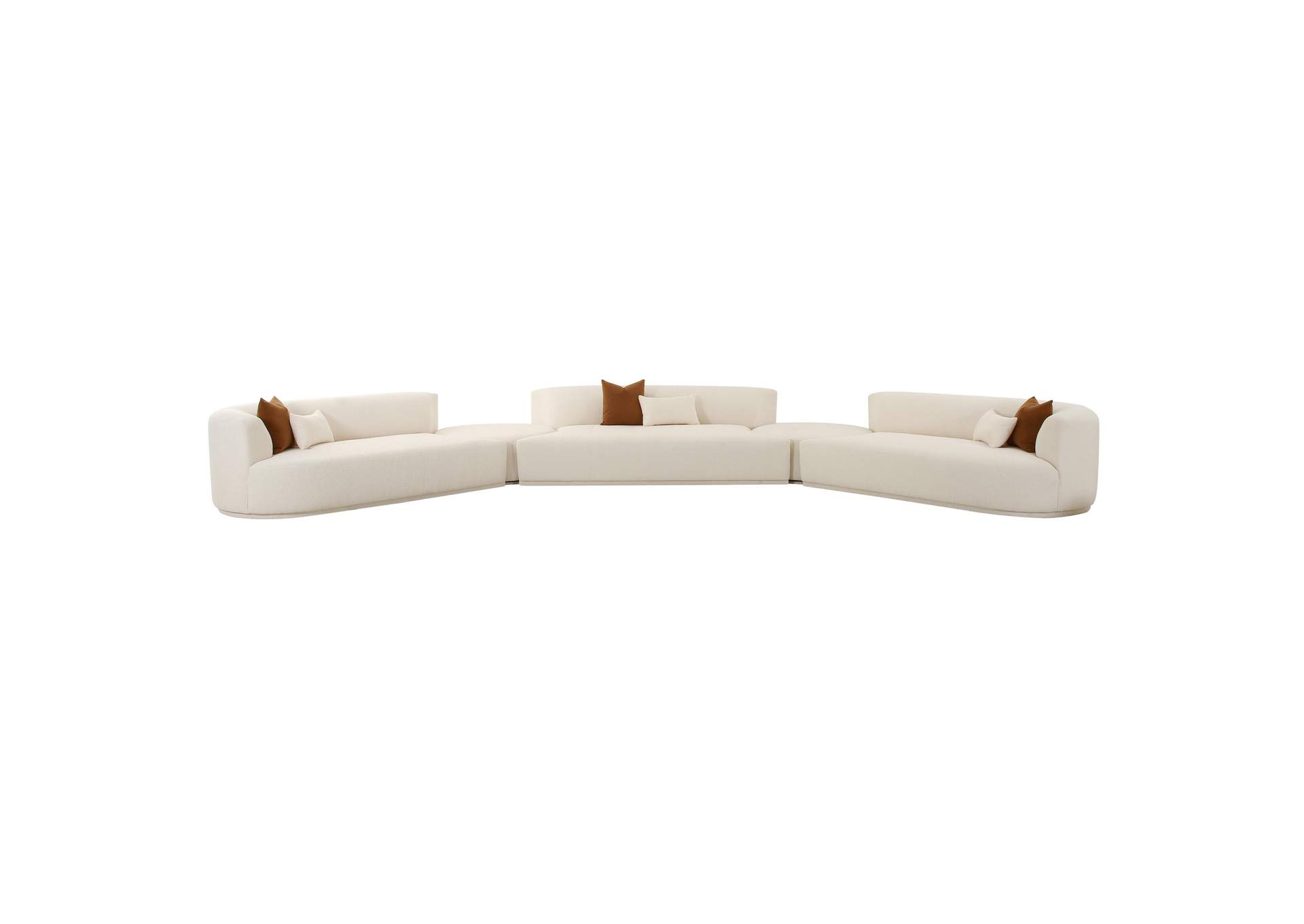 Fickle Cream Boucle 5 - Piece Modular Sectional image 1