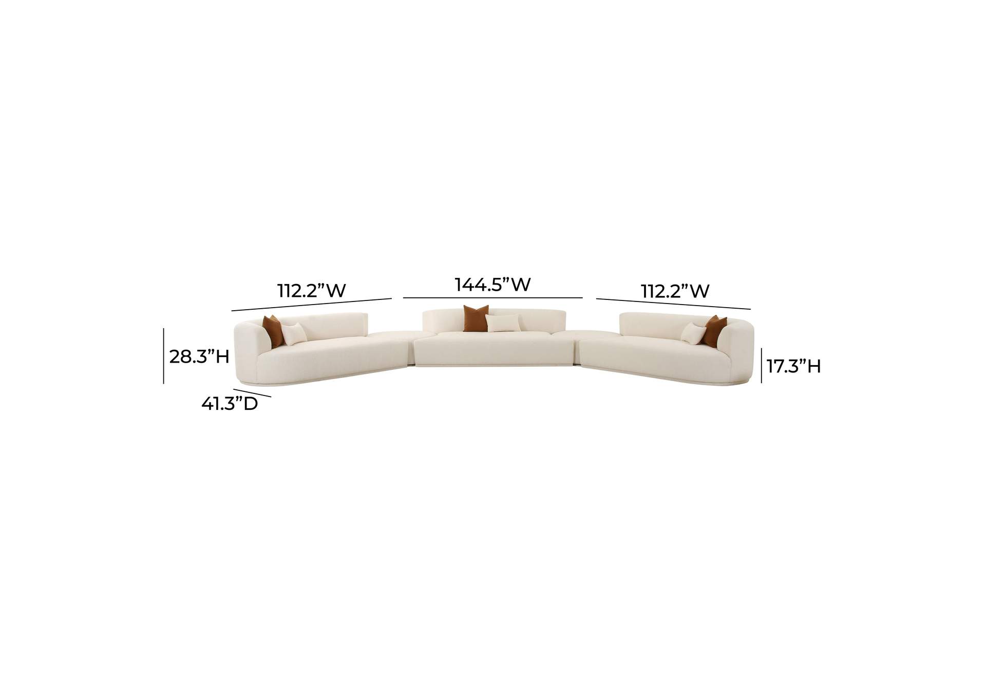 Fickle Cream Boucle 5 - Piece Modular Sectional image 8