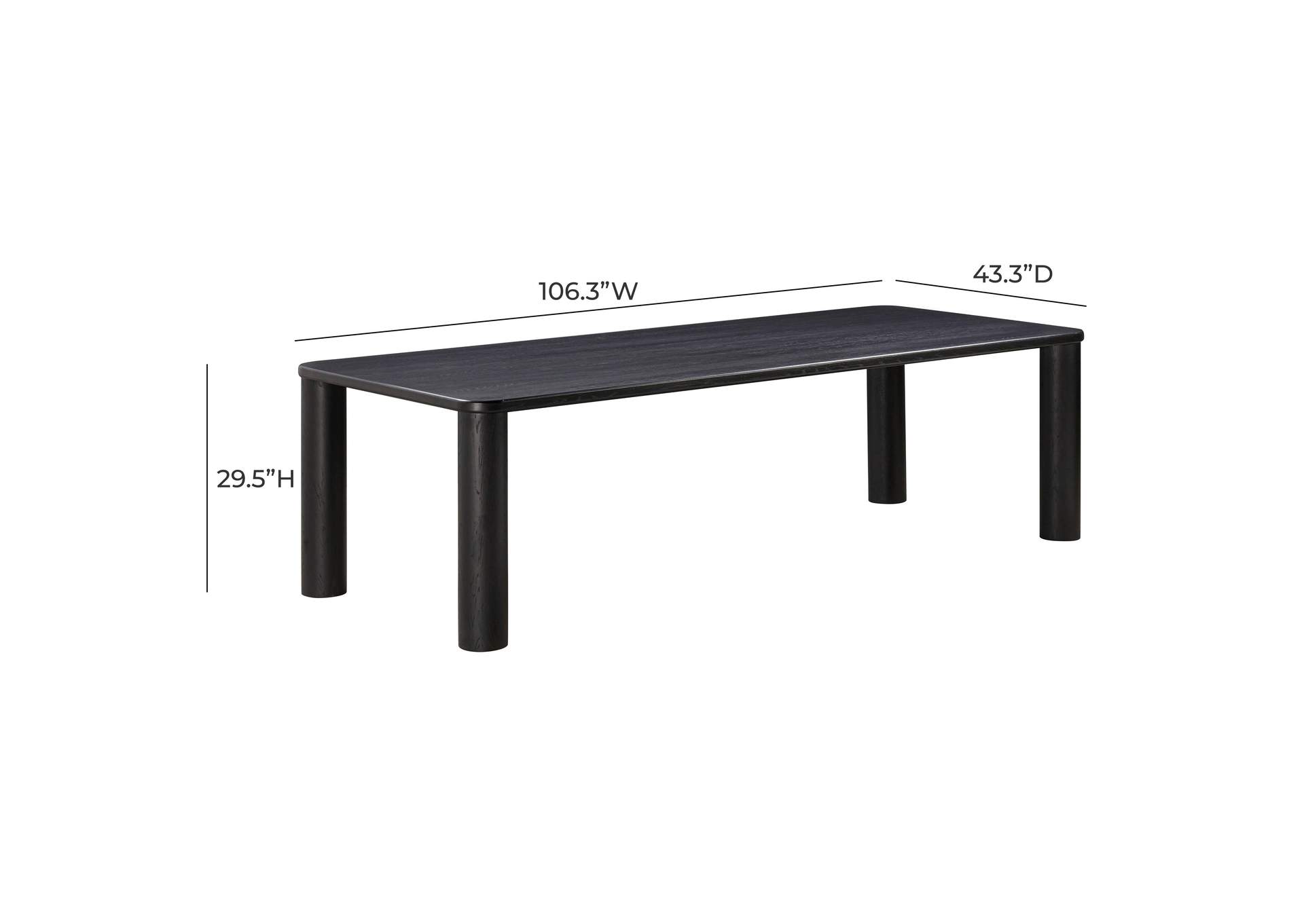 Akola Black Oak Rectangular Dining Table image 9