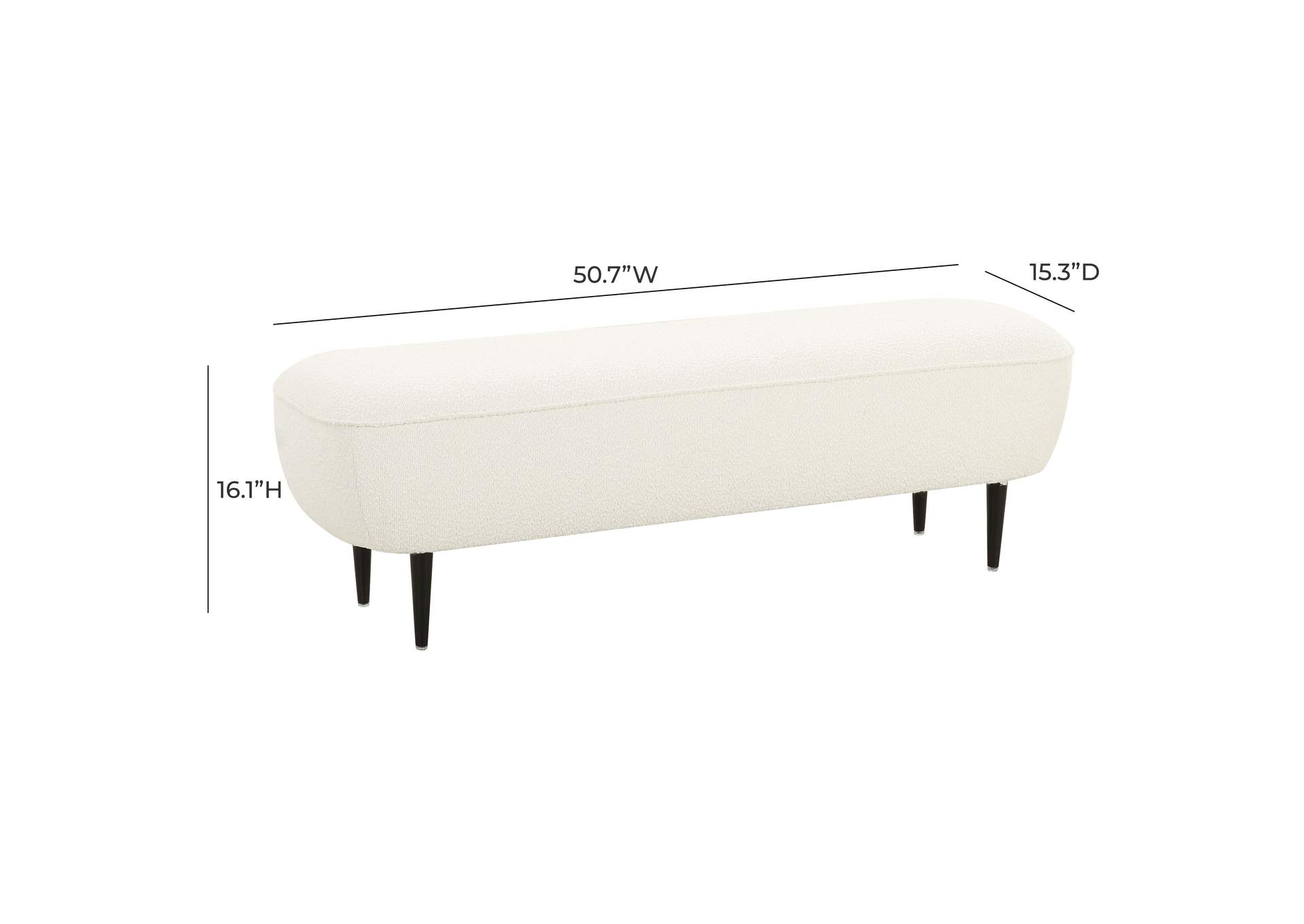 Denise Cream Boucle Bench image 7