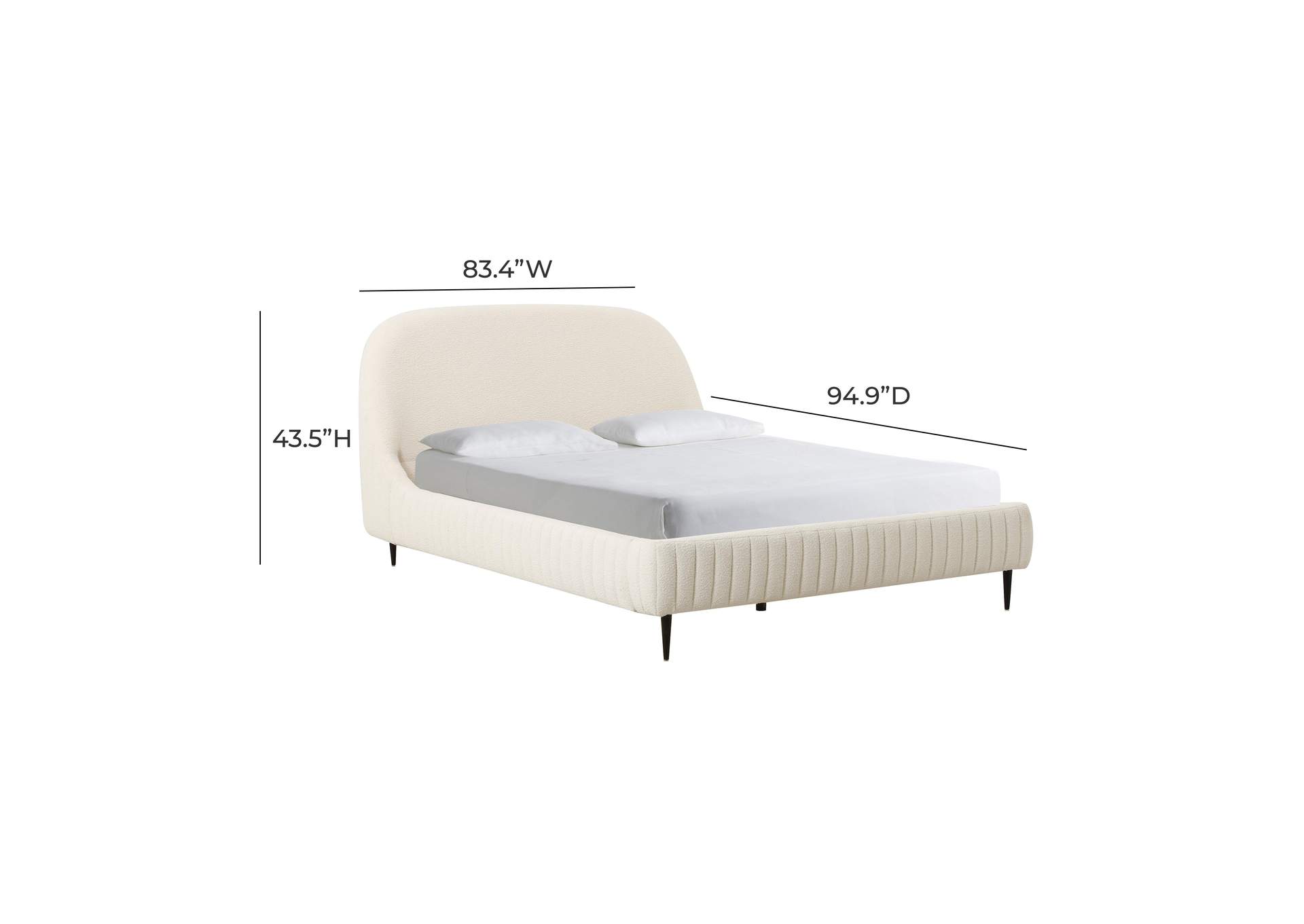Denise Cream Boucle King Bed image 7