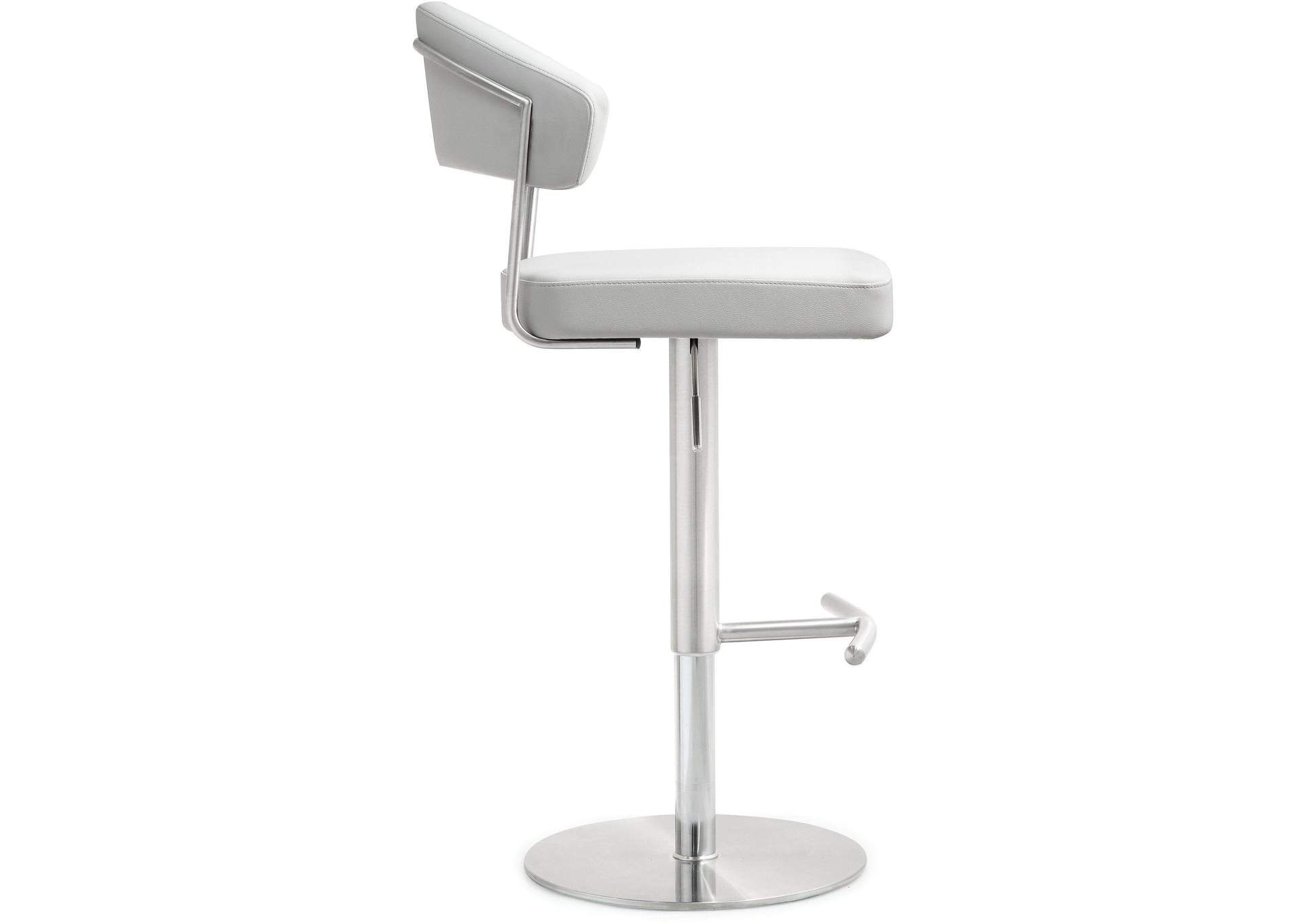 Cosmo White Performance Vegan Leather and Stainless Steel Barstool image 5