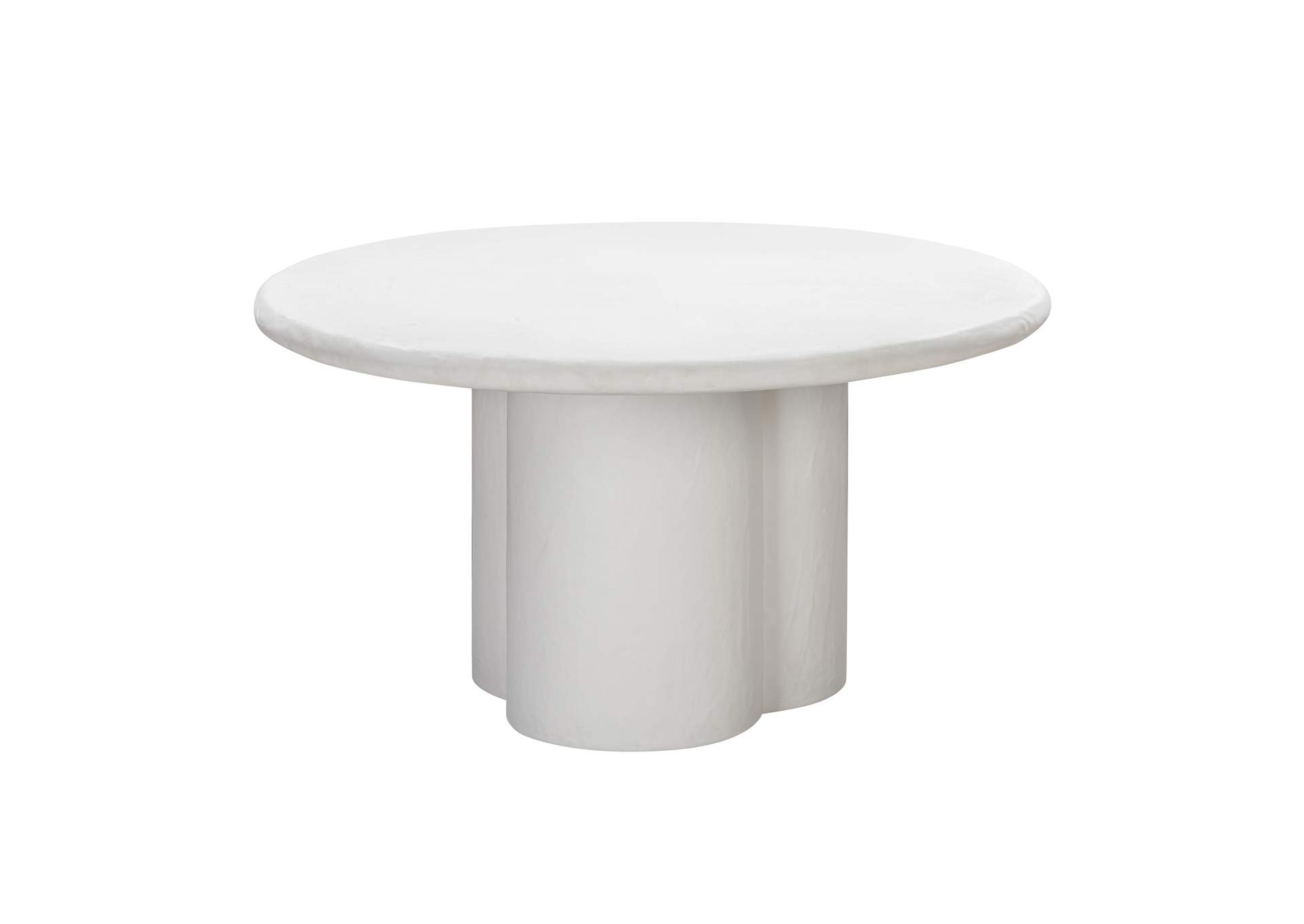 Elika White Faux Plaster Round Dining Table image 1