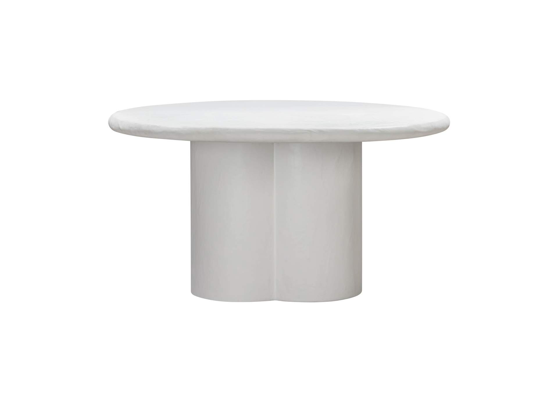 Elika White Faux Plaster Round Dining Table image 4