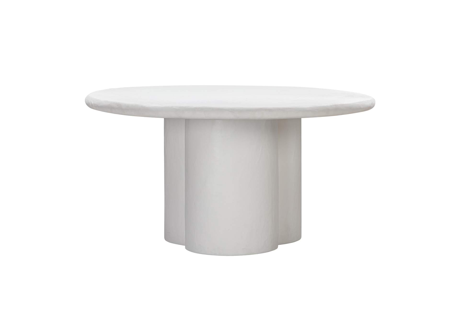 Elika White Faux Plaster Round Dining Table image 5