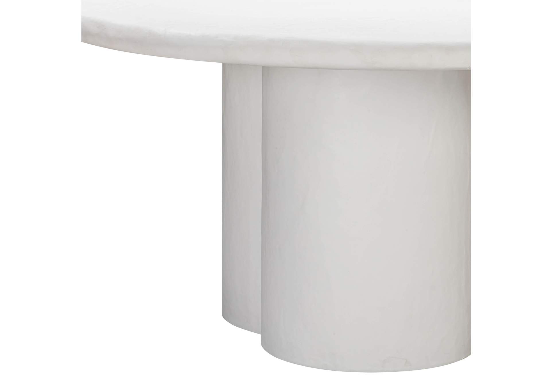 Elika White Faux Plaster Round Dining Table image 6