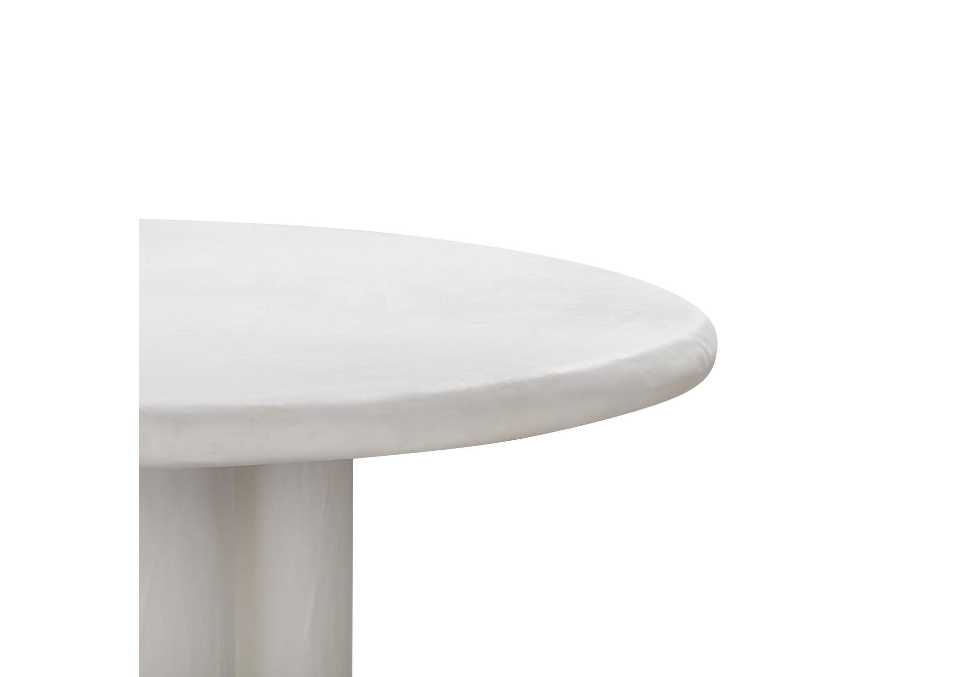 Elika White Faux Plaster Round Dining Table image 7