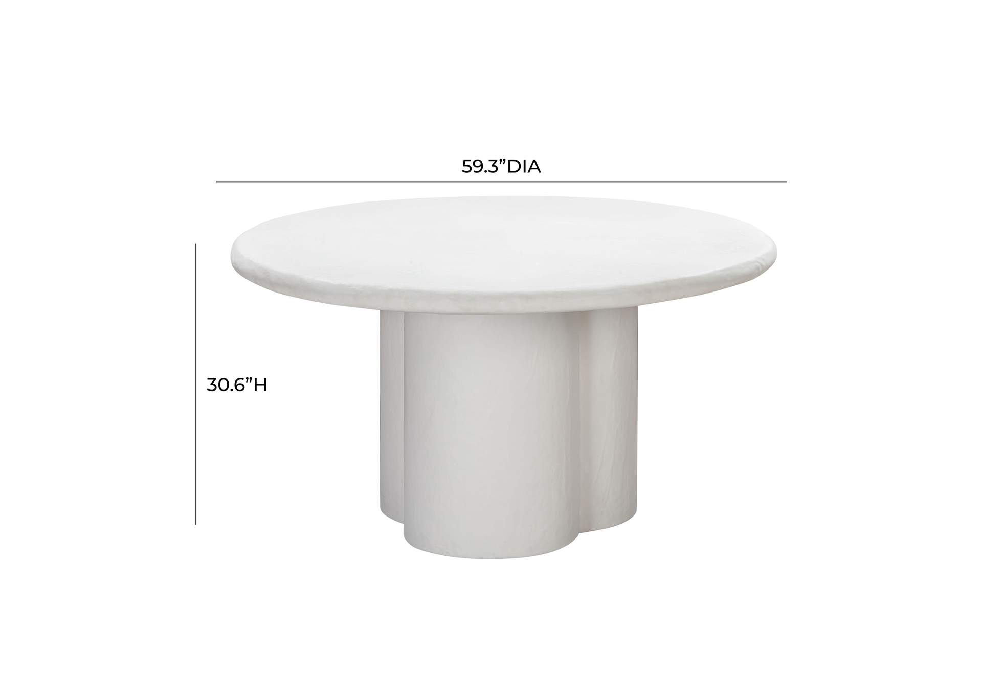 Elika White Faux Plaster Round Dining Table image 9