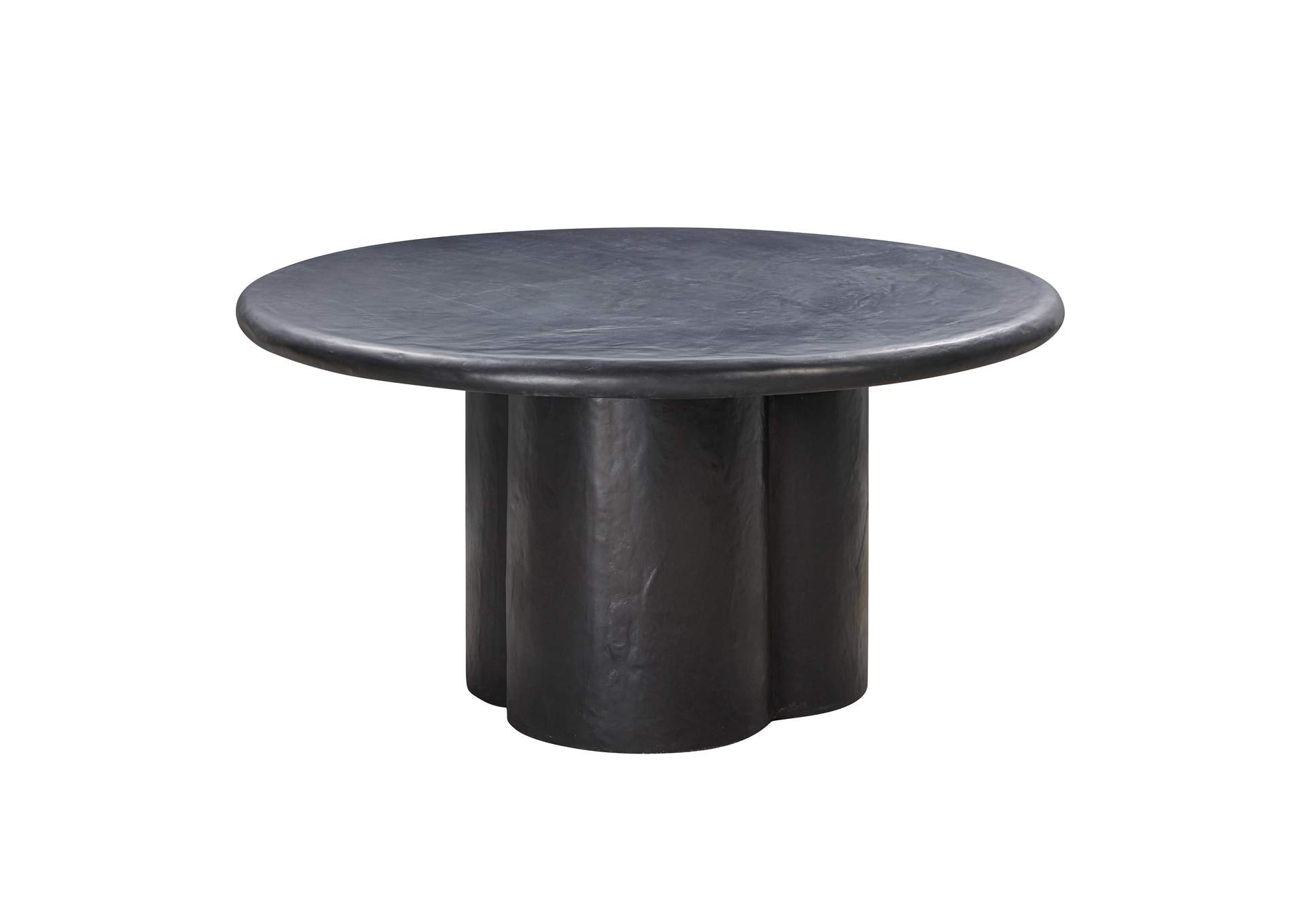 Elika Black Faux Plaster Round Dining Table image 1