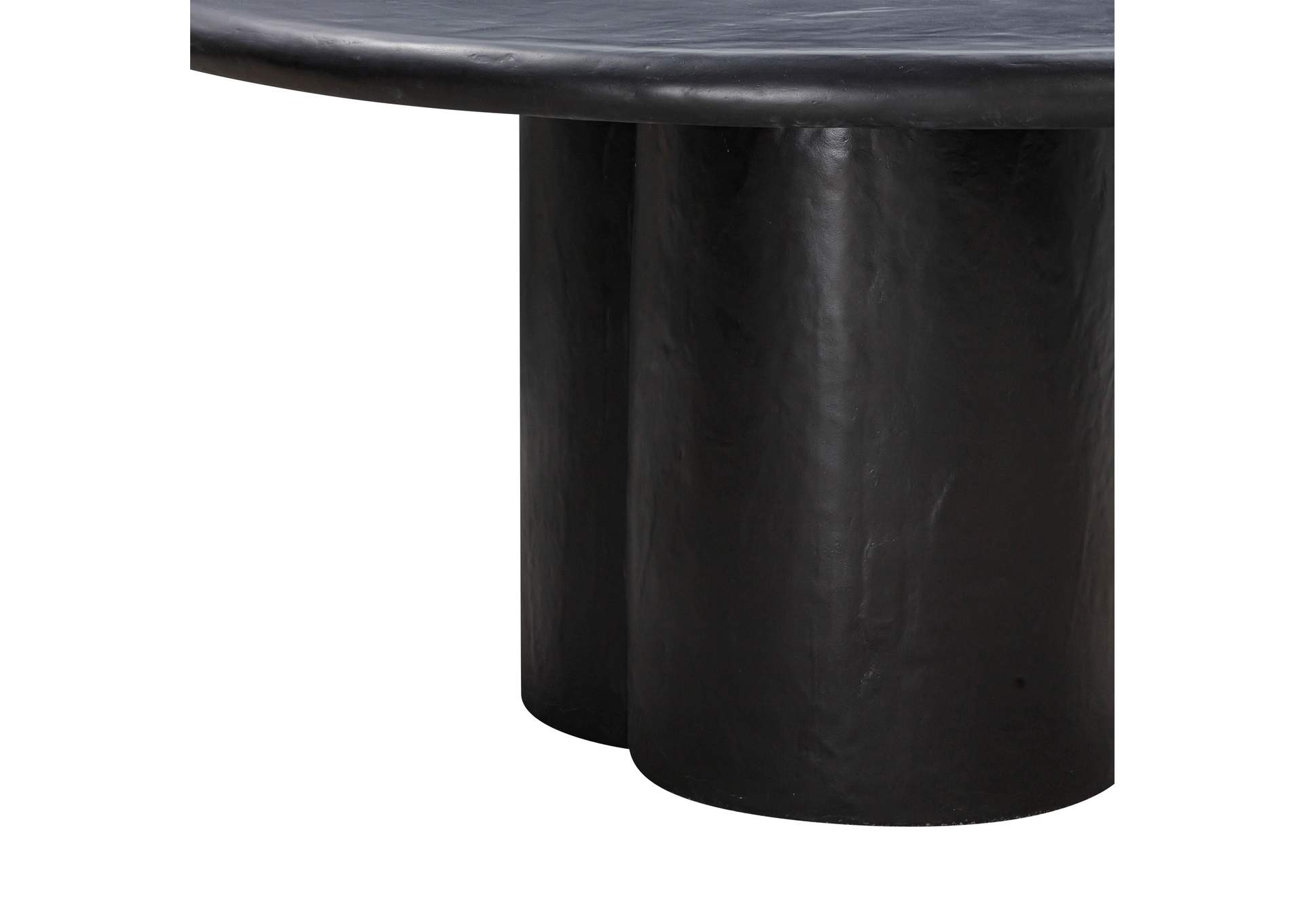 Elika Black Faux Plaster Round Dining Table image 6