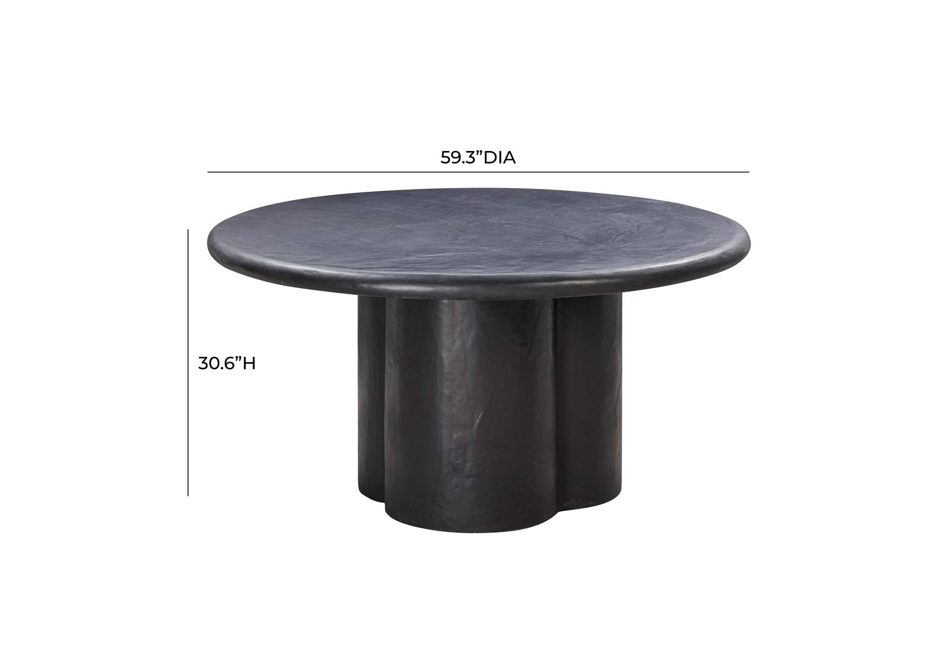 Elika Black Faux Plaster Round Dining Table image 8