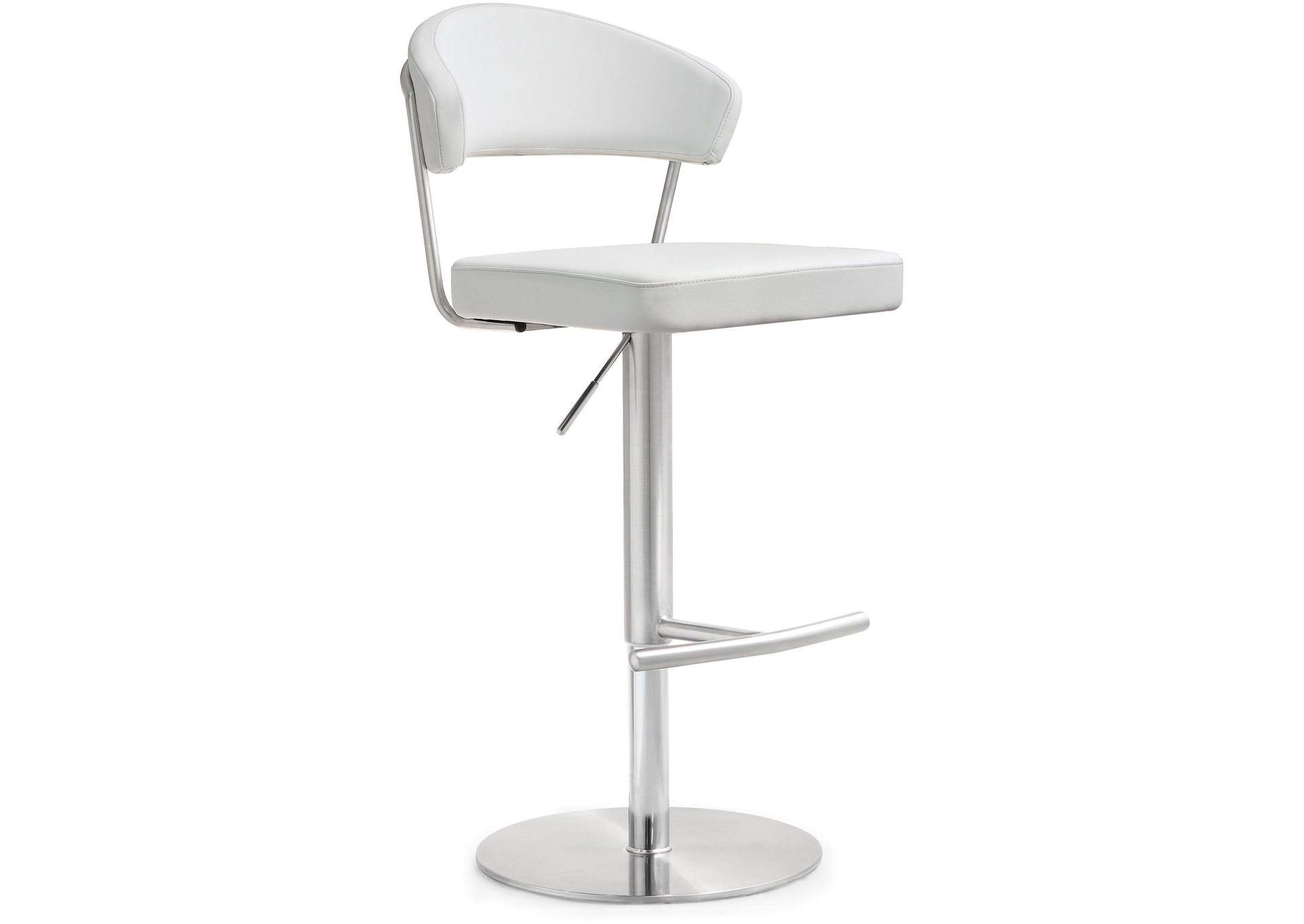 Cosmo White Performance Vegan Leather and Stainless Steel Barstool image 3