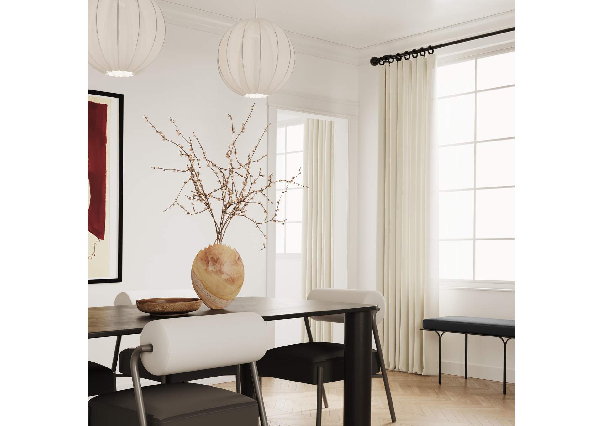 Akola Black Oak Rectangular Dining Table image 3