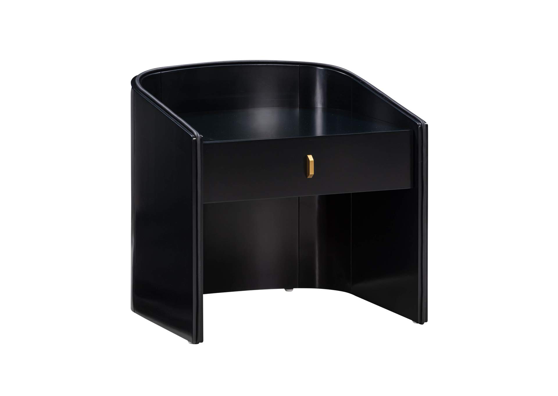 Collins Black Lacquer Nightstand image 1