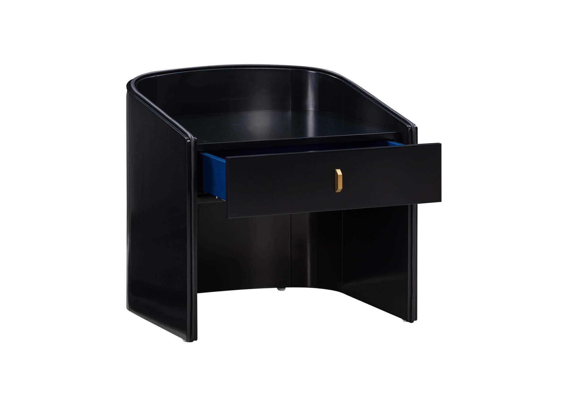 Collins Black Lacquer Nightstand image 7