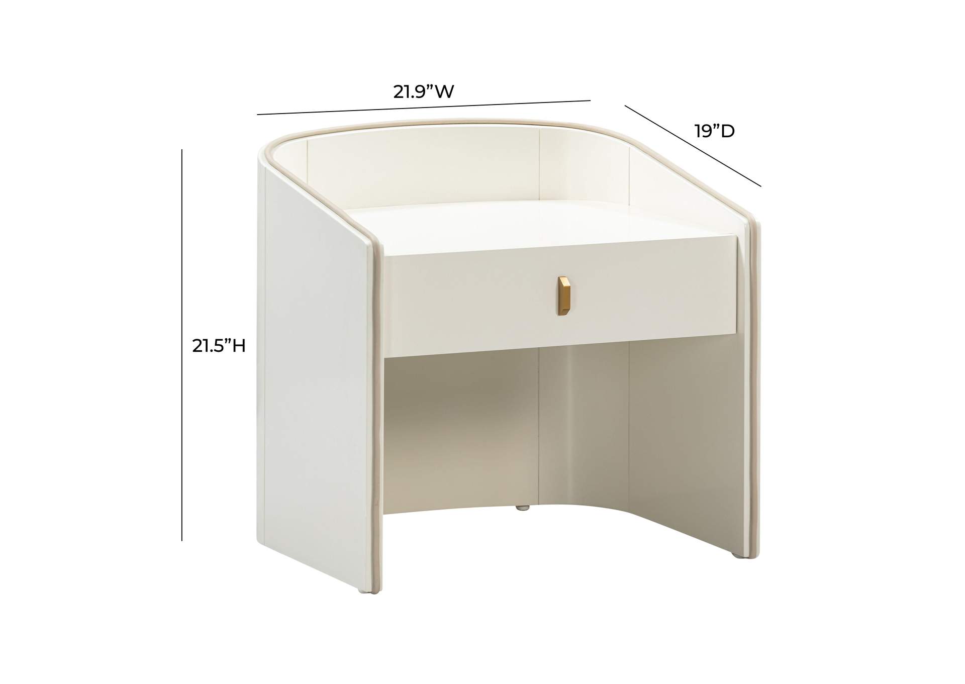 Collins Cream Lacquer Nightstand image 9