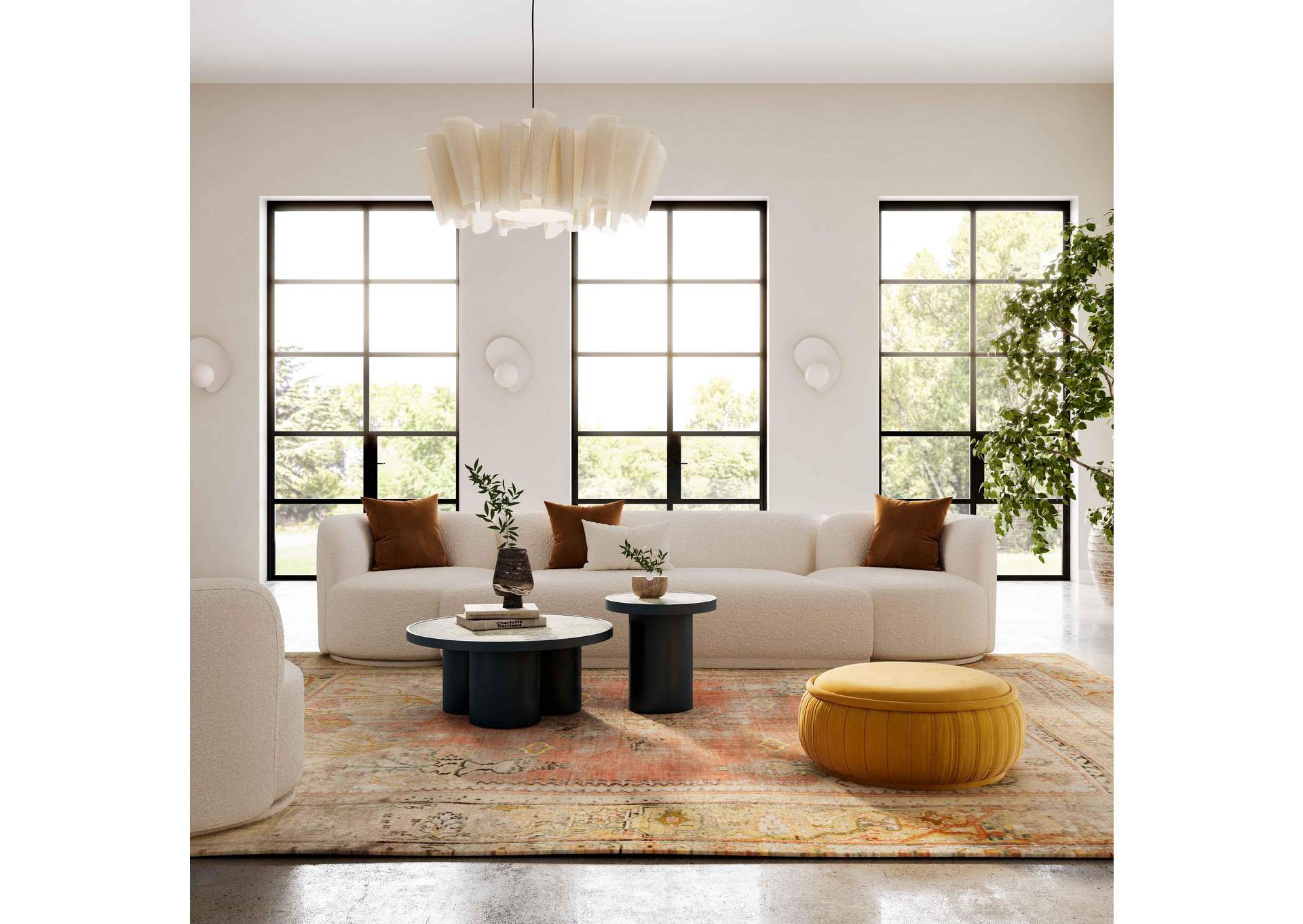 Fickle Cream Boucle 3 - Piece Modular Sofa image 3