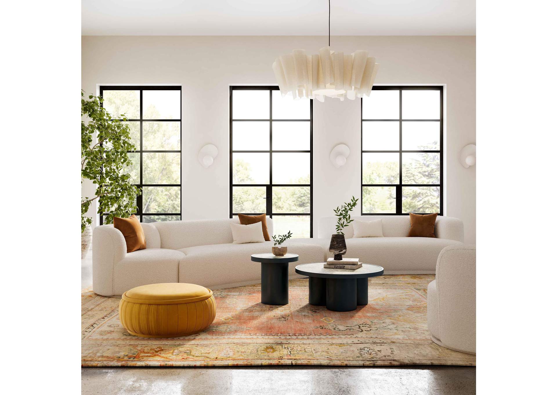 Fickle Cream Boucle 4 - Piece Modular Right Facing Sectional image 3