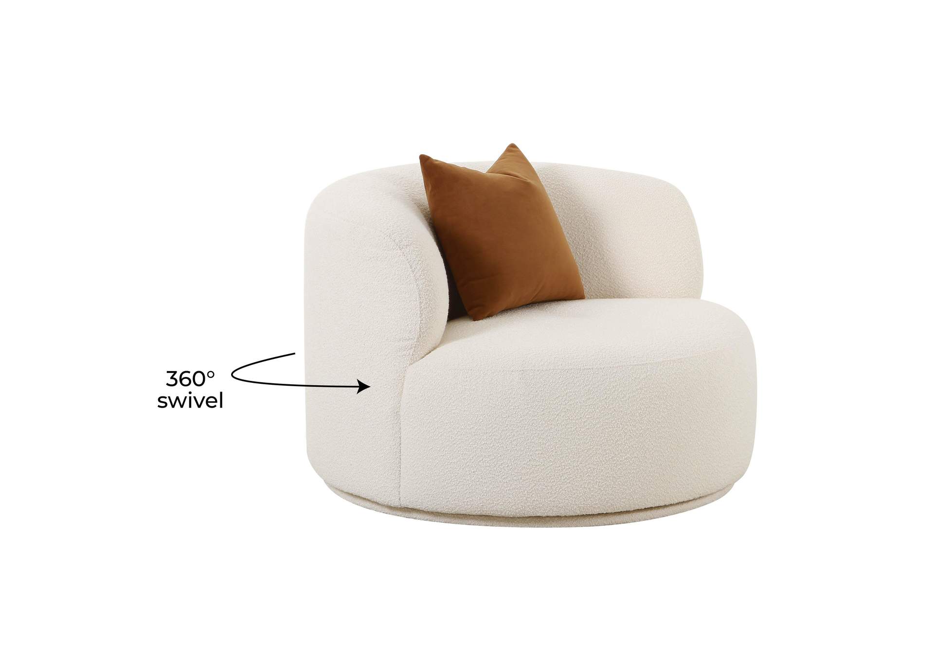 Fickle Cream Boucle Swivel Chair image 7