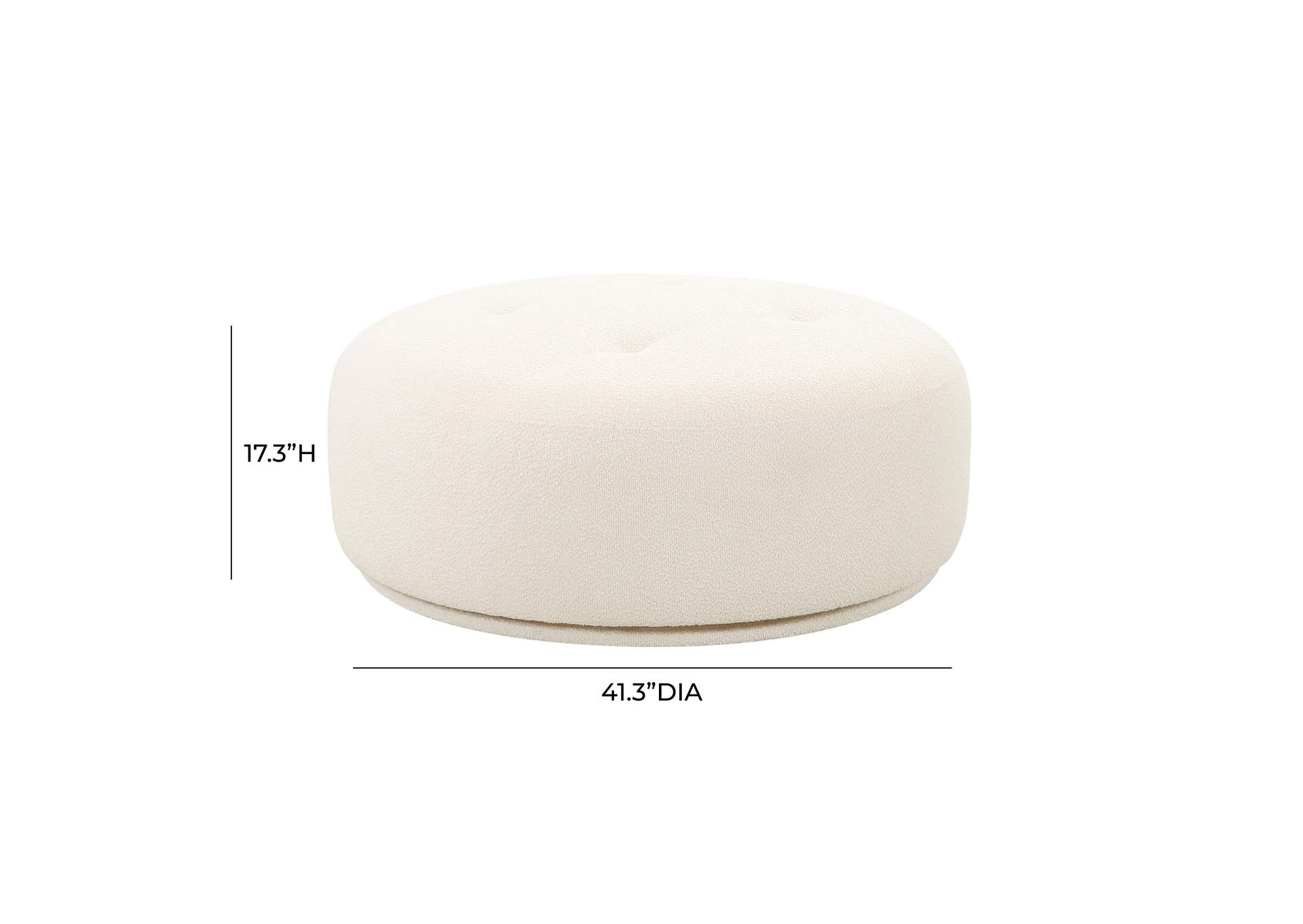 Fickle Cream Boucle Swivel Ottoman image 6