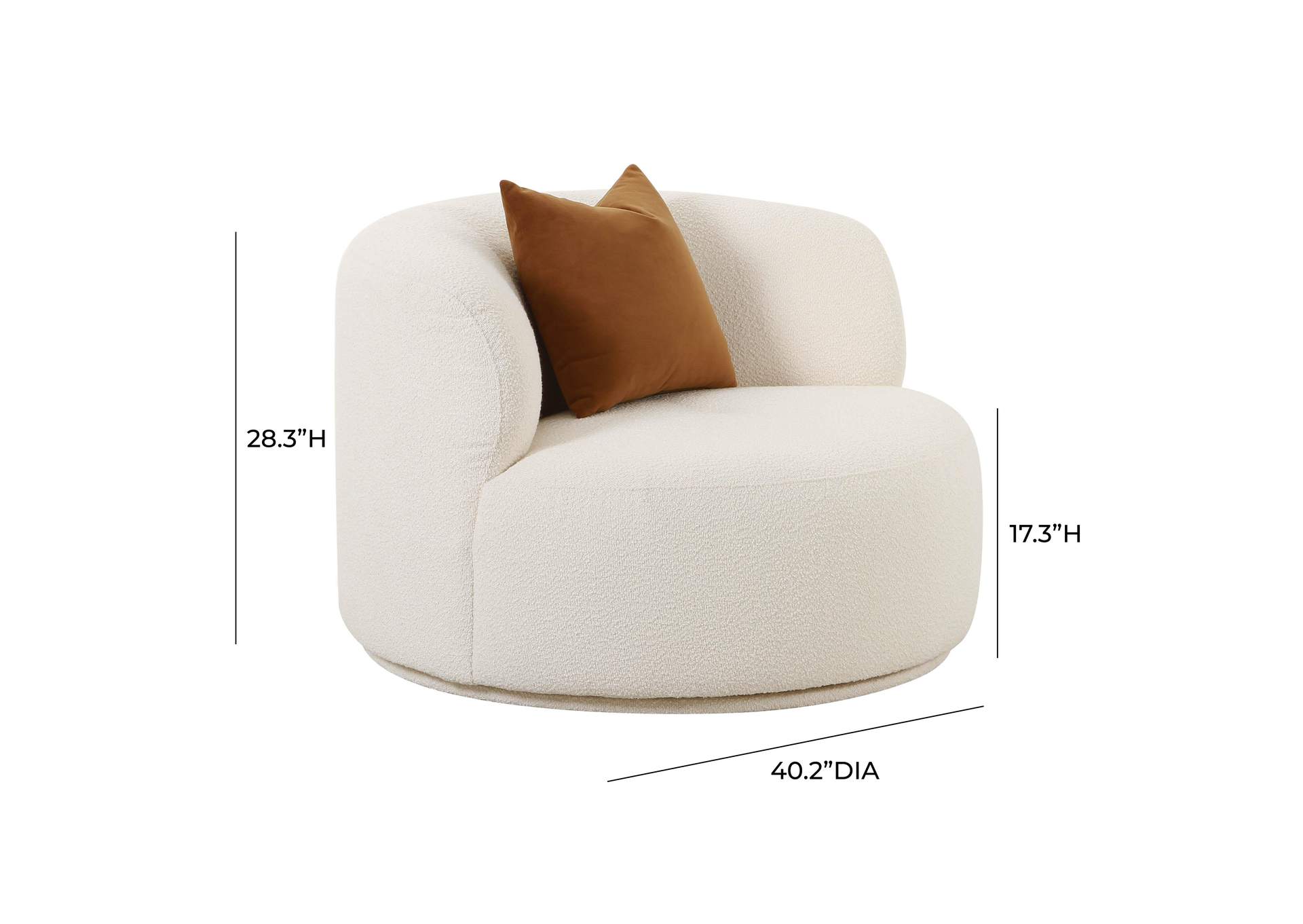 Fickle Cream Boucle Swivel Chair image 8